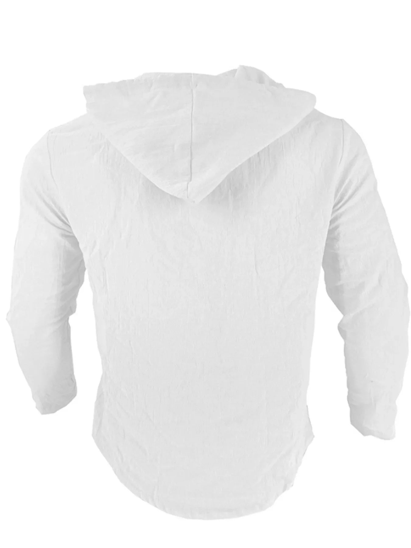 Men's Full Size Drawstring Button Up Hooded Shirt Plus Size