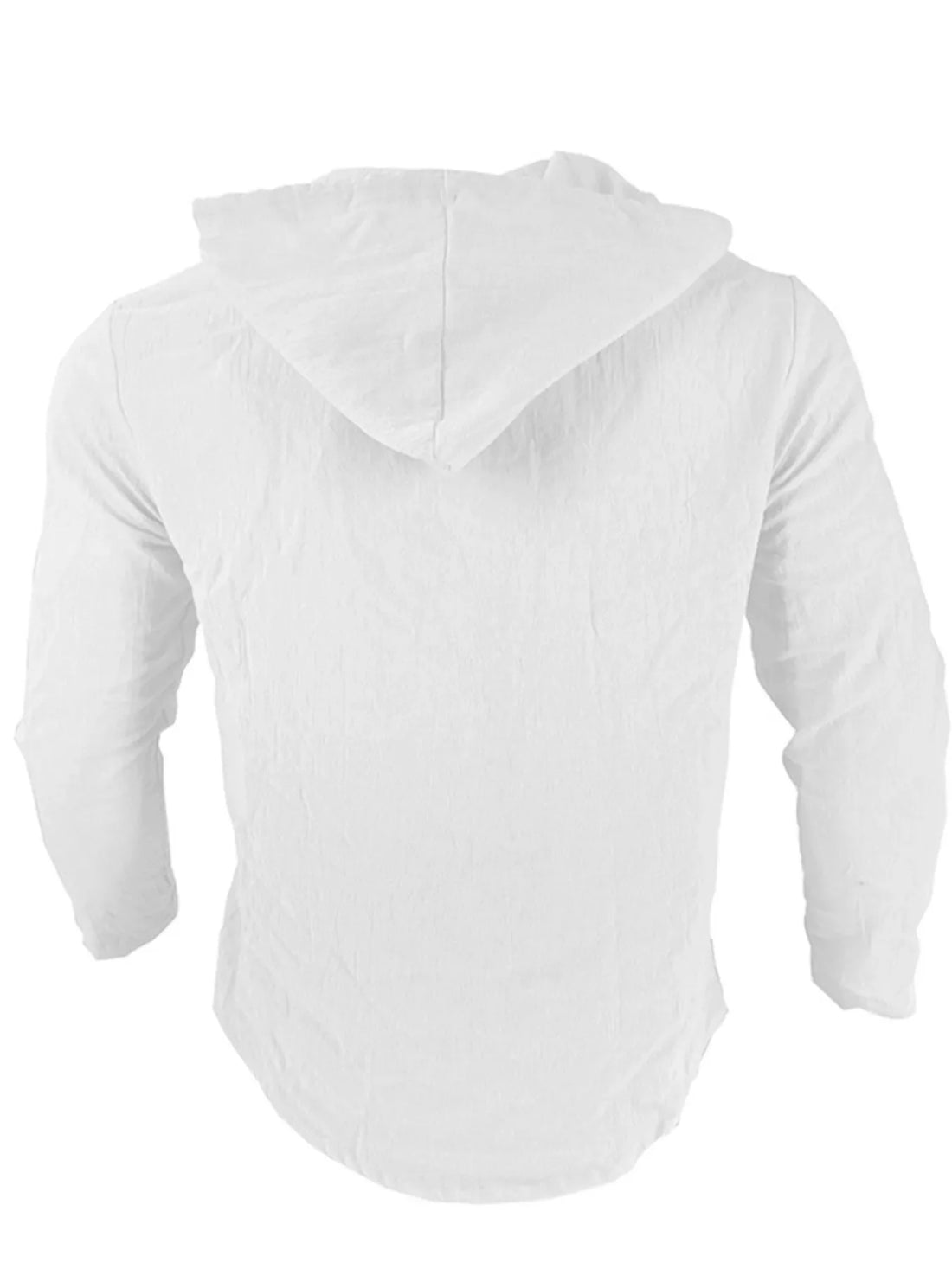 Men's Full Size Drawstring Button Up Hooded Shirt Plus Size