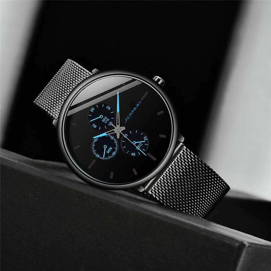Men's Mesh-band Quartz Casual Business Luminous Watch