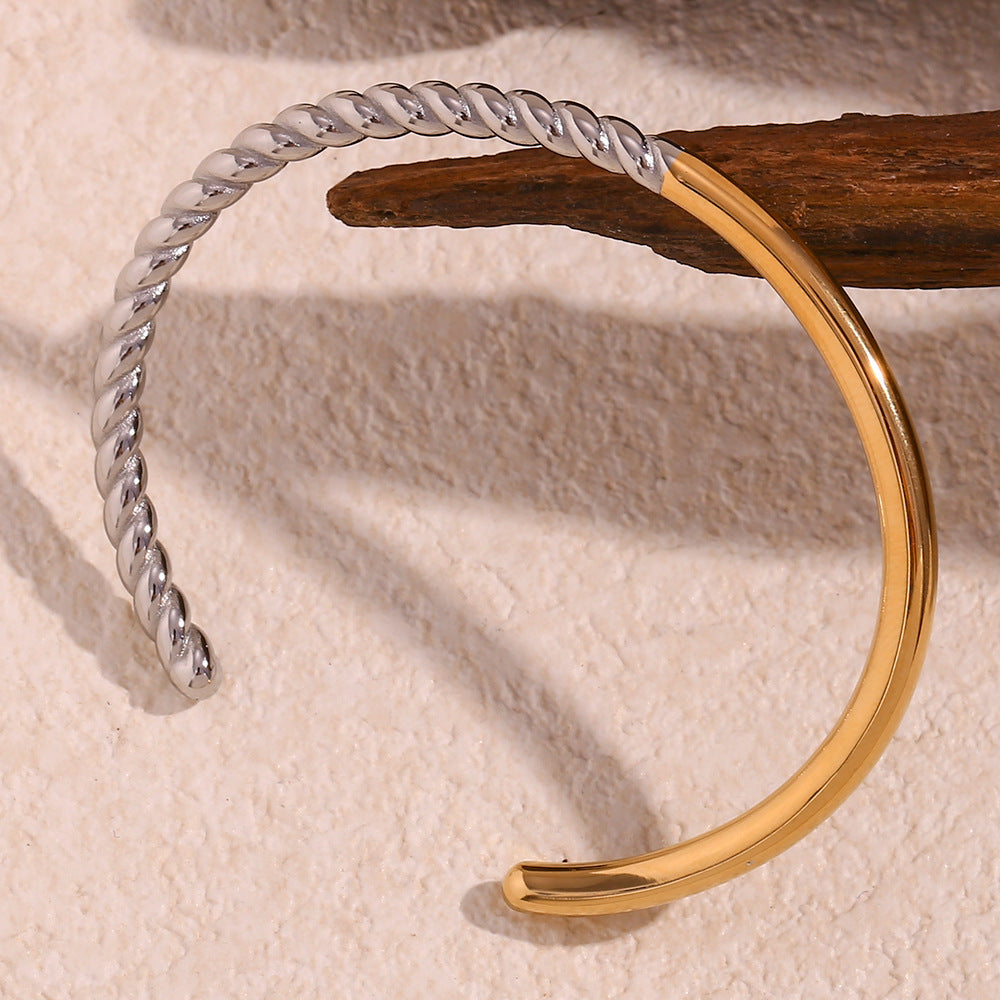 Glossy Twist Color Matching Bracelet