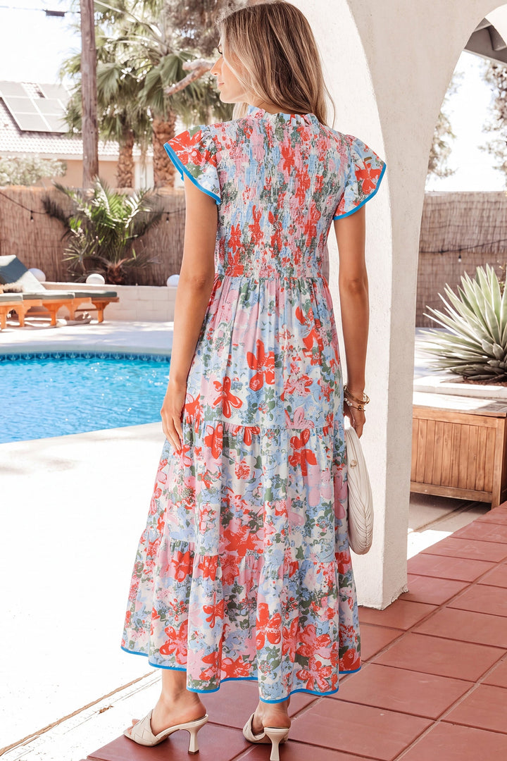 Women's Nina Flutter Sleeve Long Dress