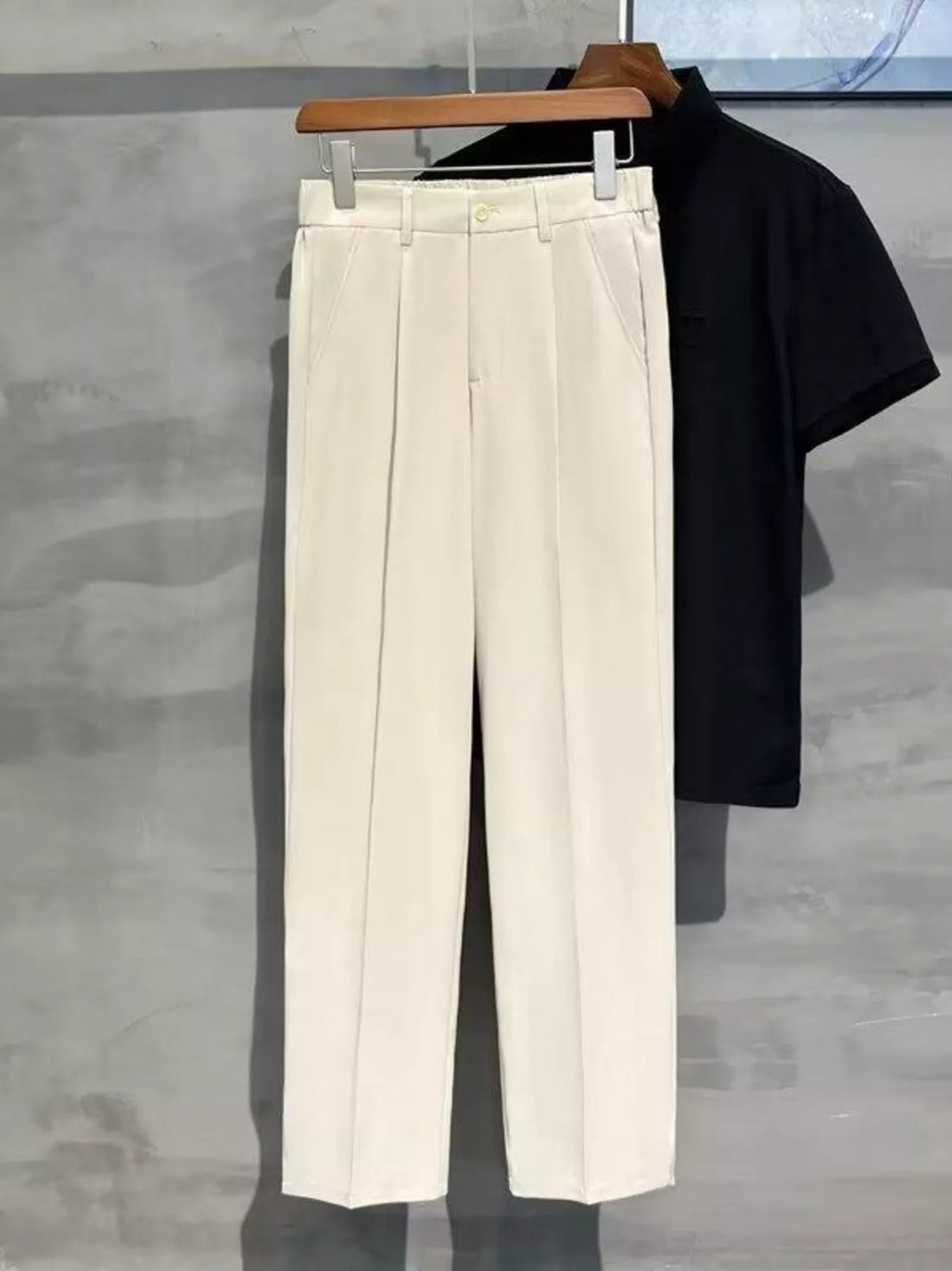 Men's Full Size Seam Detail Straight-Leg Pants Plus Size