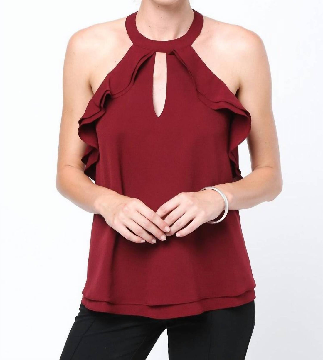 Two Layer Ruffle Halter Top