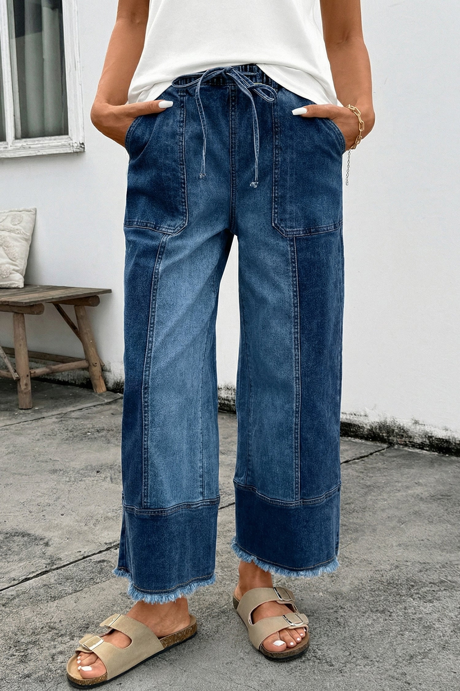 Women's Aleah Hem Wide Leg Jeans