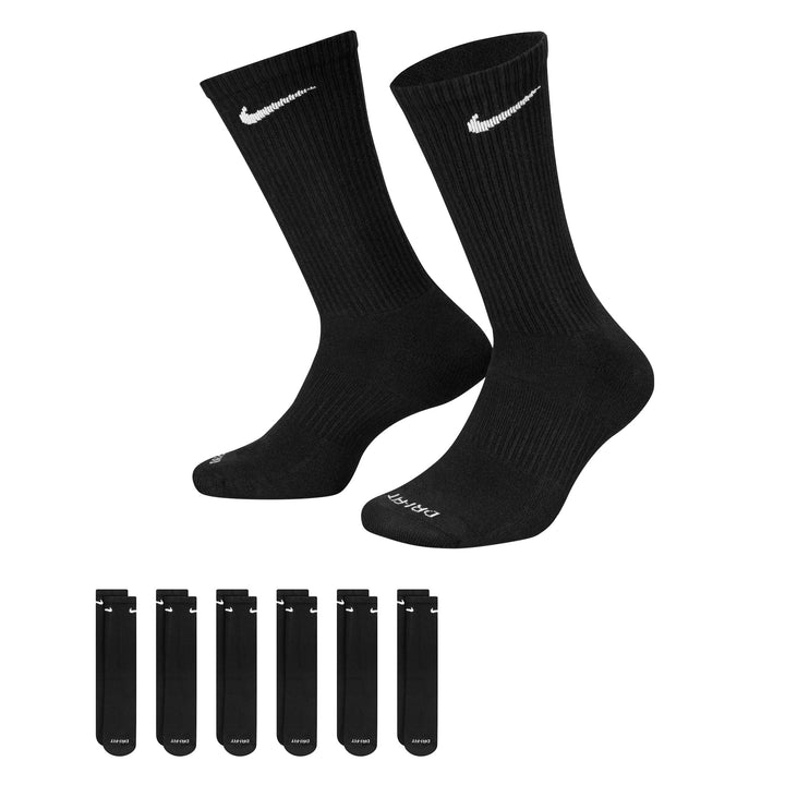 Nike Dri-Fit 6-Pack Cushioned Crew Socks - Black