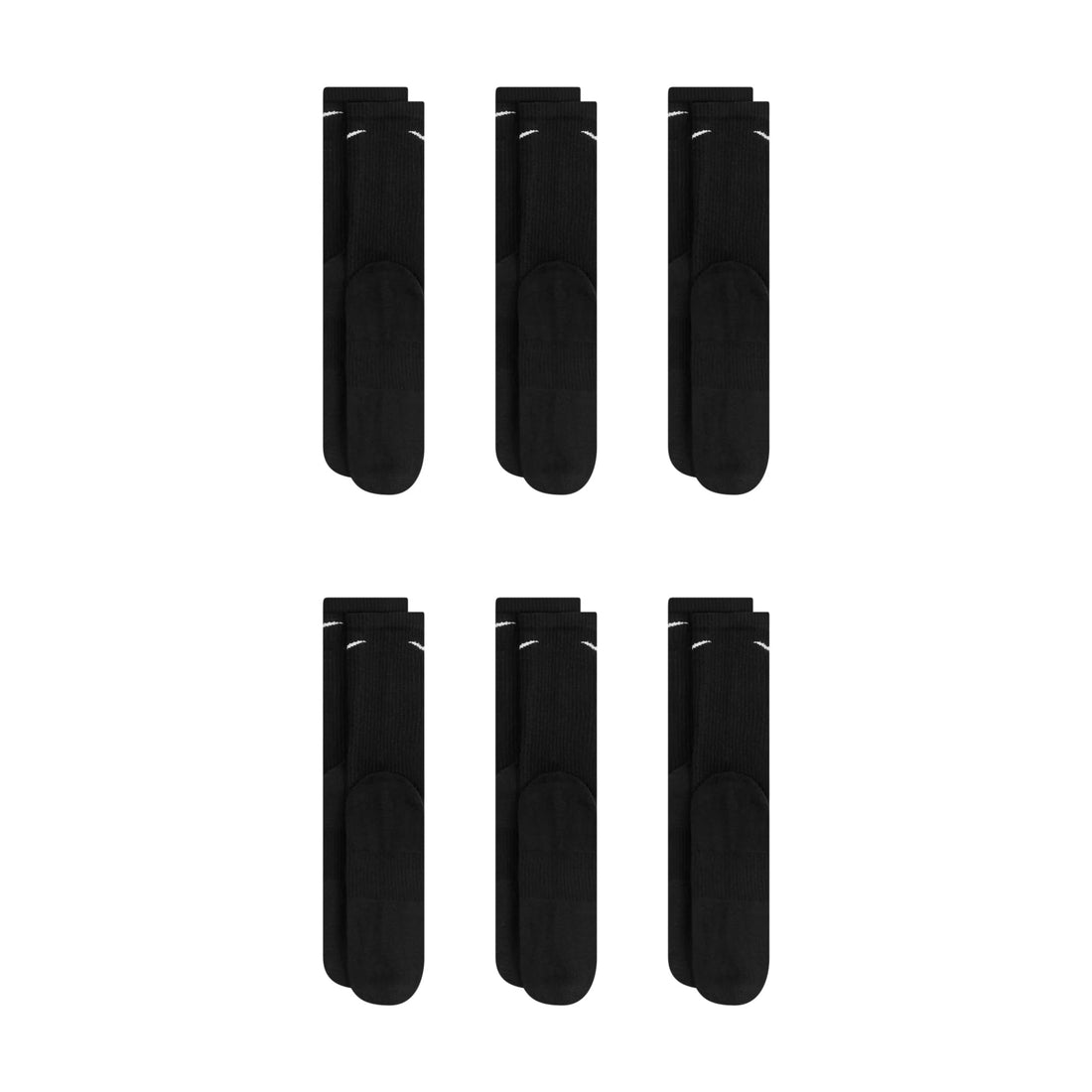 Nike Dri-Fit 6-Pack Cushioned Crew Socks - Black