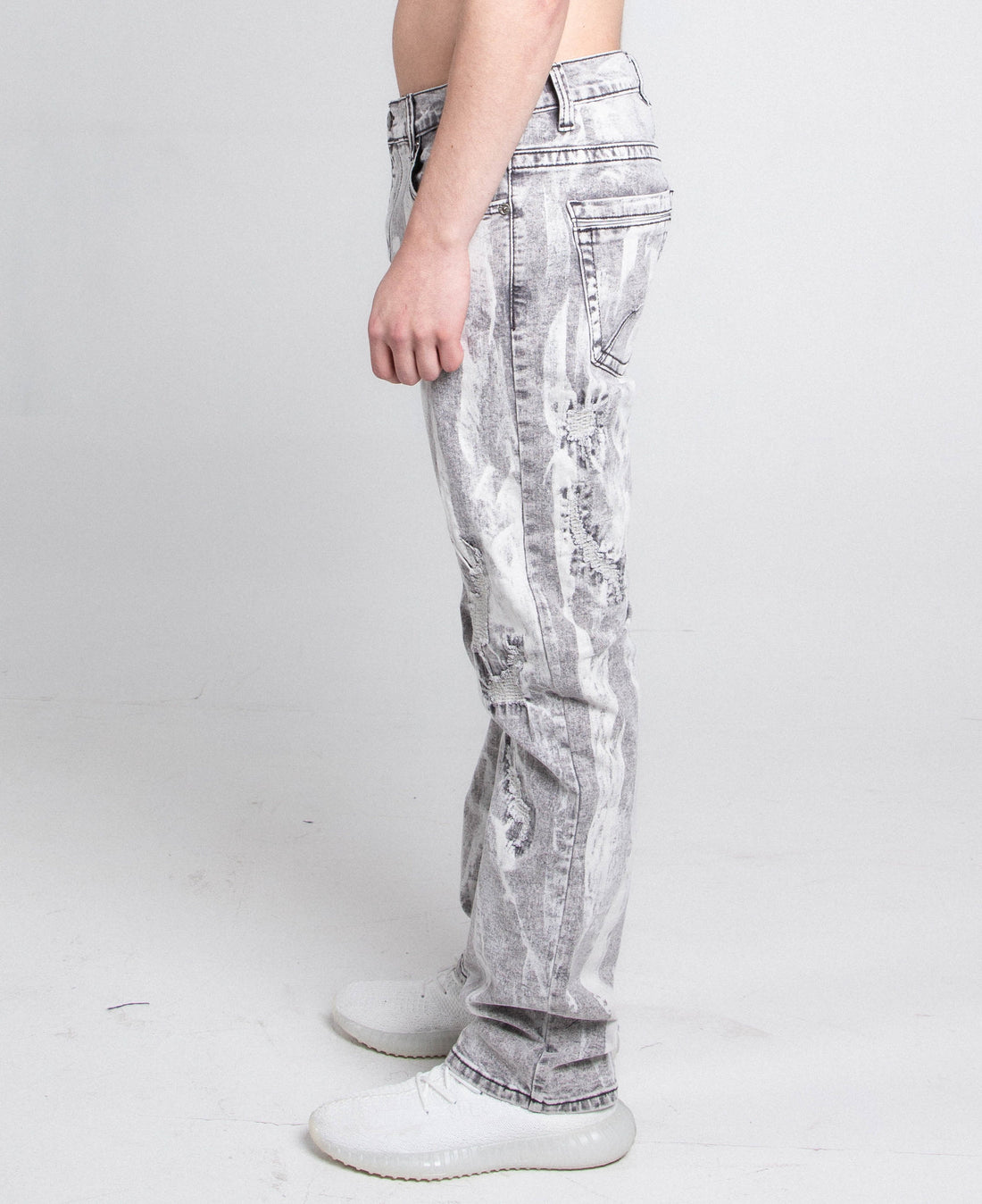 AJ738SL-3 GREY/WHITE VINTAGE SLIM JEANS