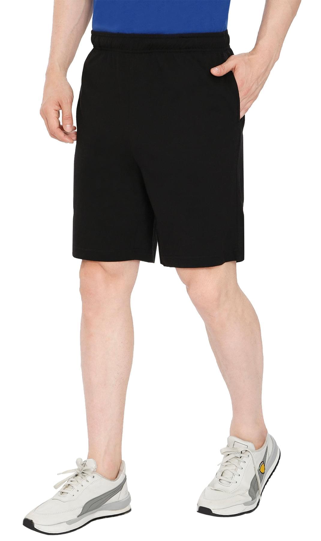 Men's 100% Cotton Knit Shorts — Elastic Waist with Inner Drawstring