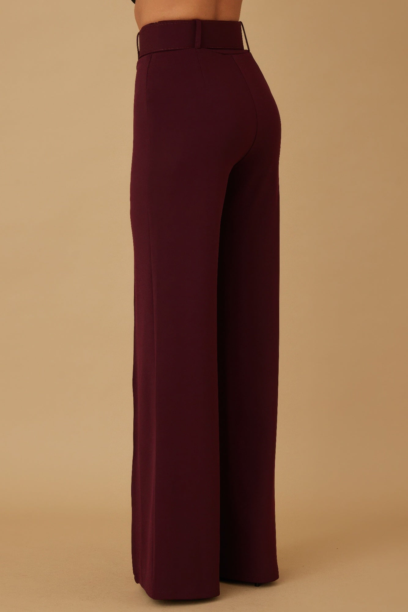 High Waist Pants With Buckle Belt