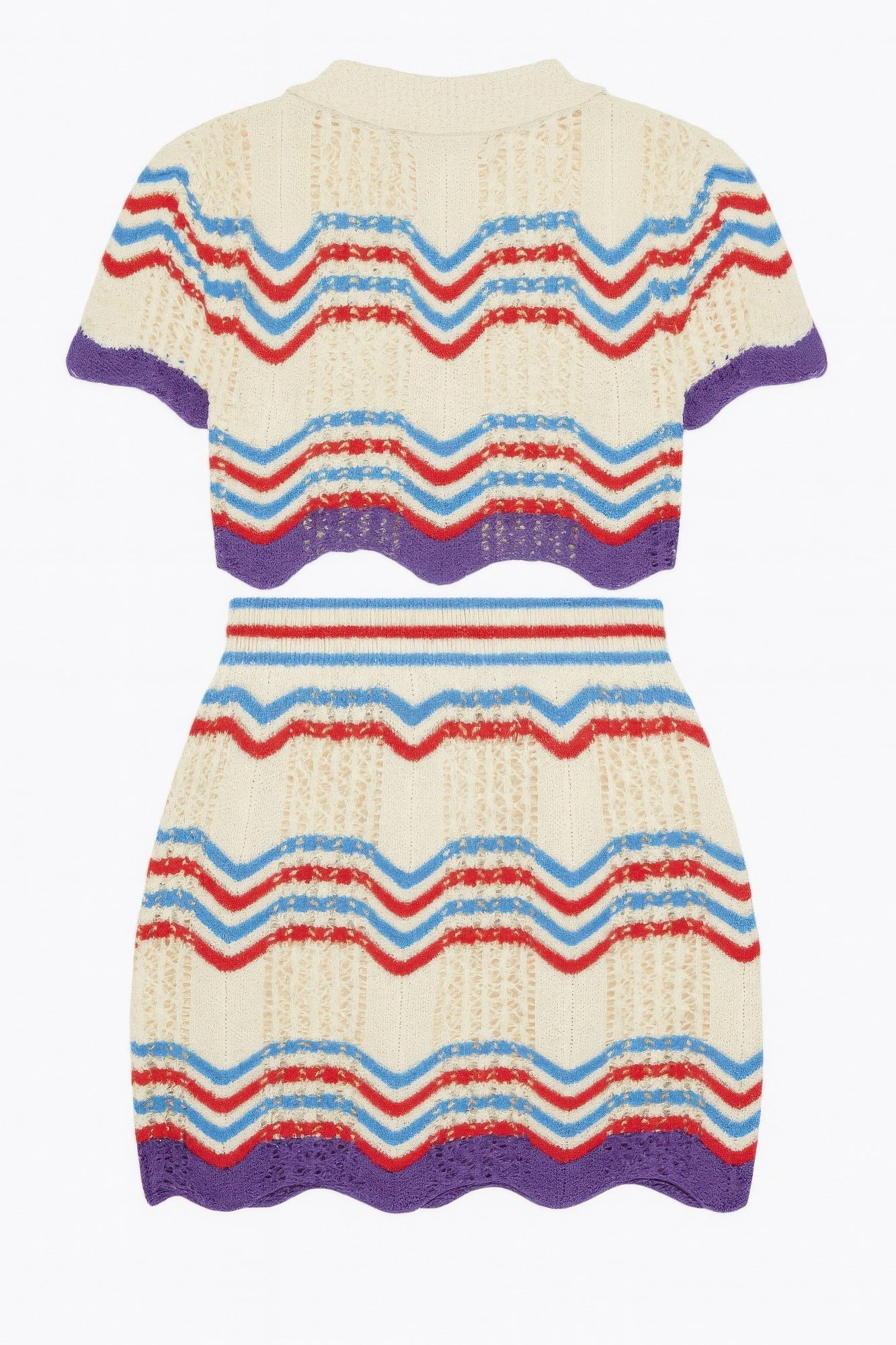 Women's Zig Zag Crochet Two Piece Set