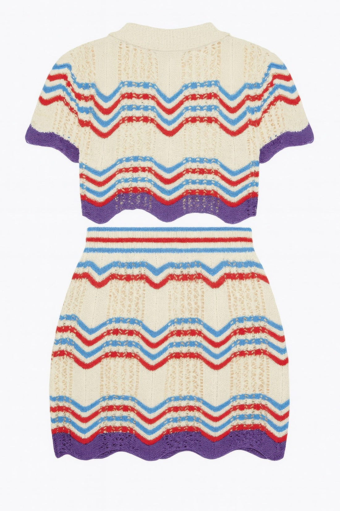 Women's Zig Zag Crochet Two Piece Set