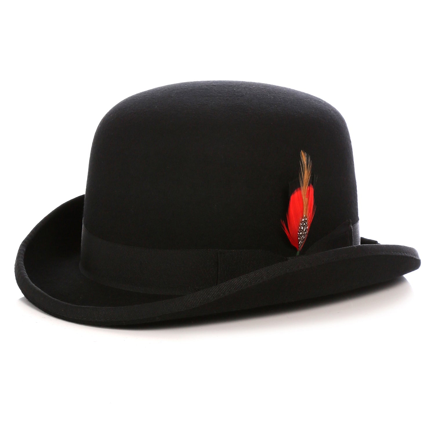 Ferrecci Premium Wool Black Derby Bowler Hat