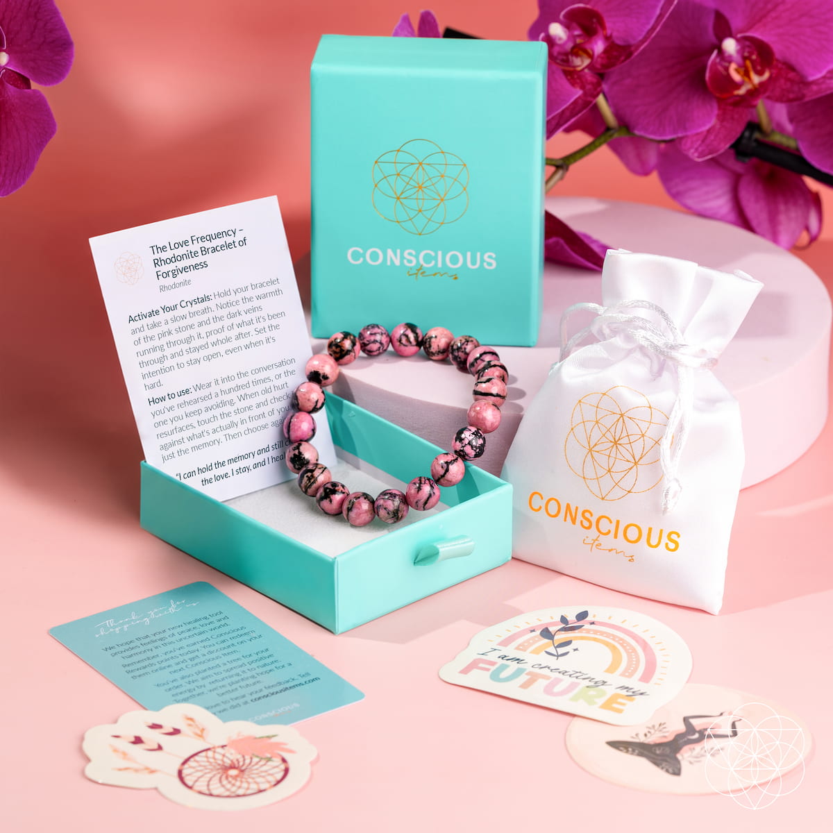 The Love Frequency – Rhodonite Bracelet of Forgiveness