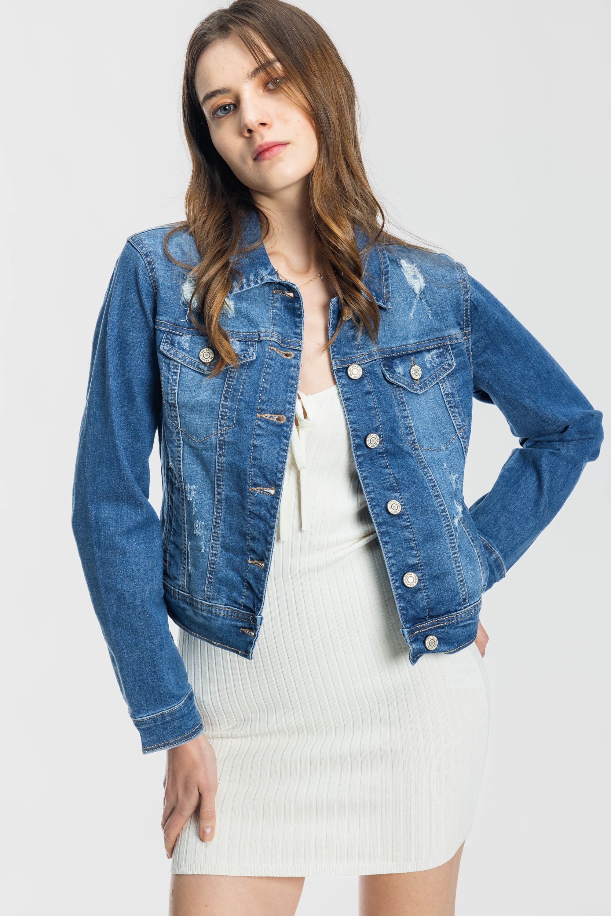 Classic Destructed Denim Jacket