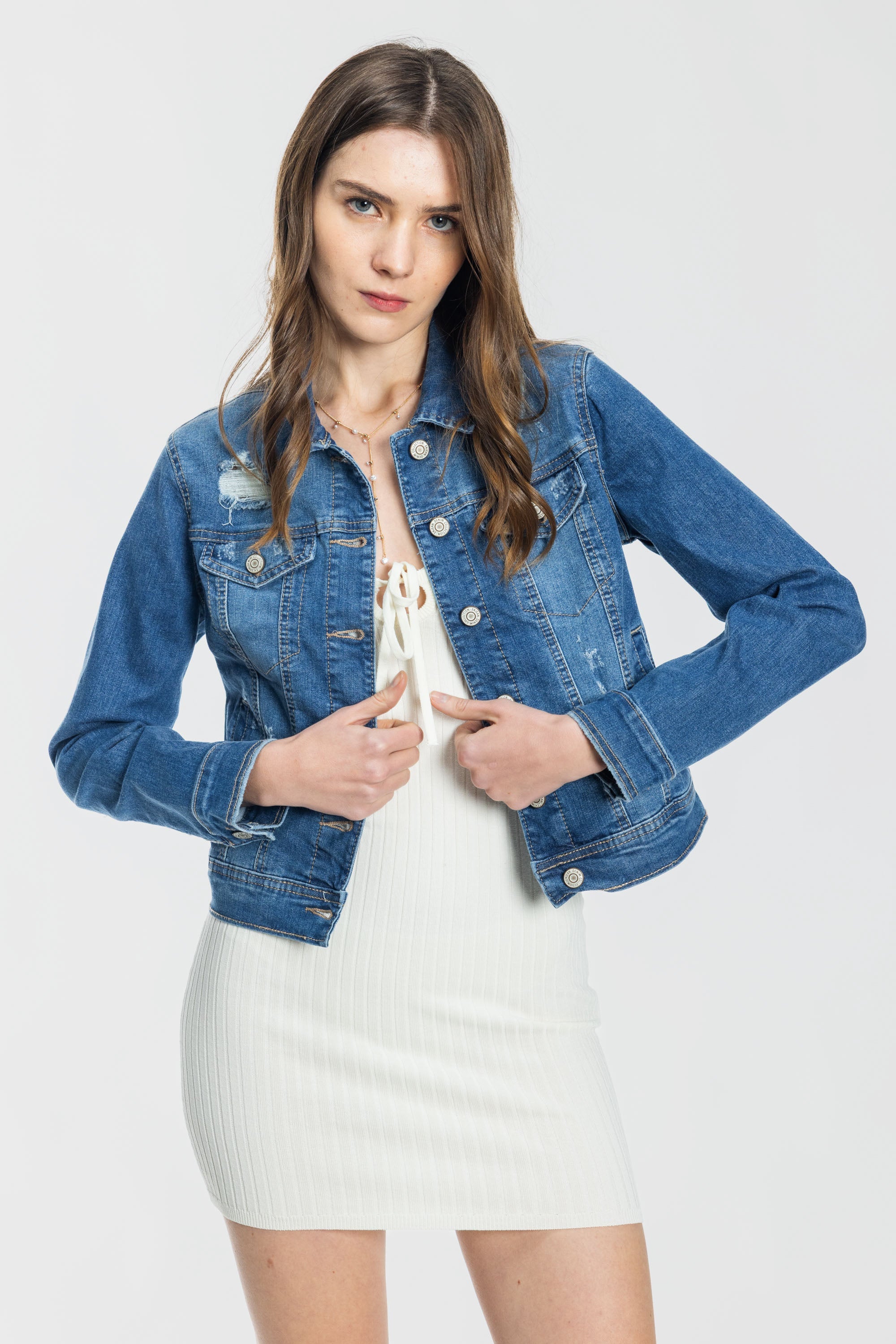 Classic Destructed Denim Jacket
