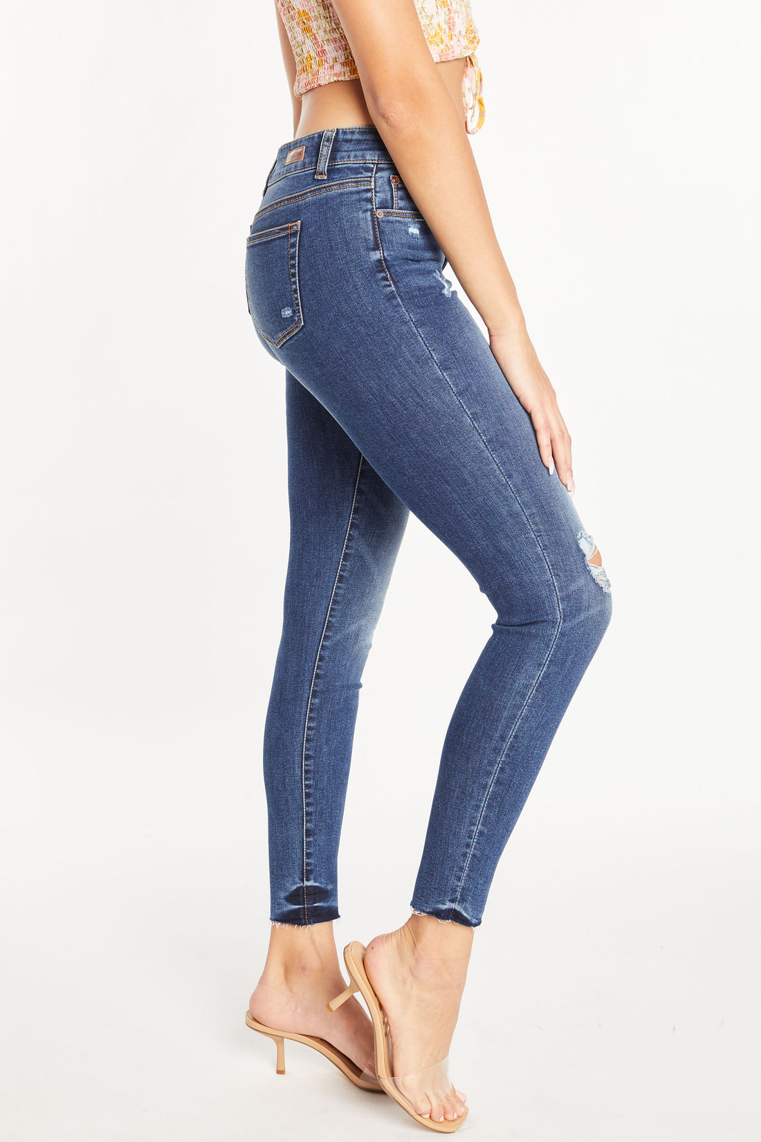 Mid Rise 5 Pocket Ankle Skinny Jeans