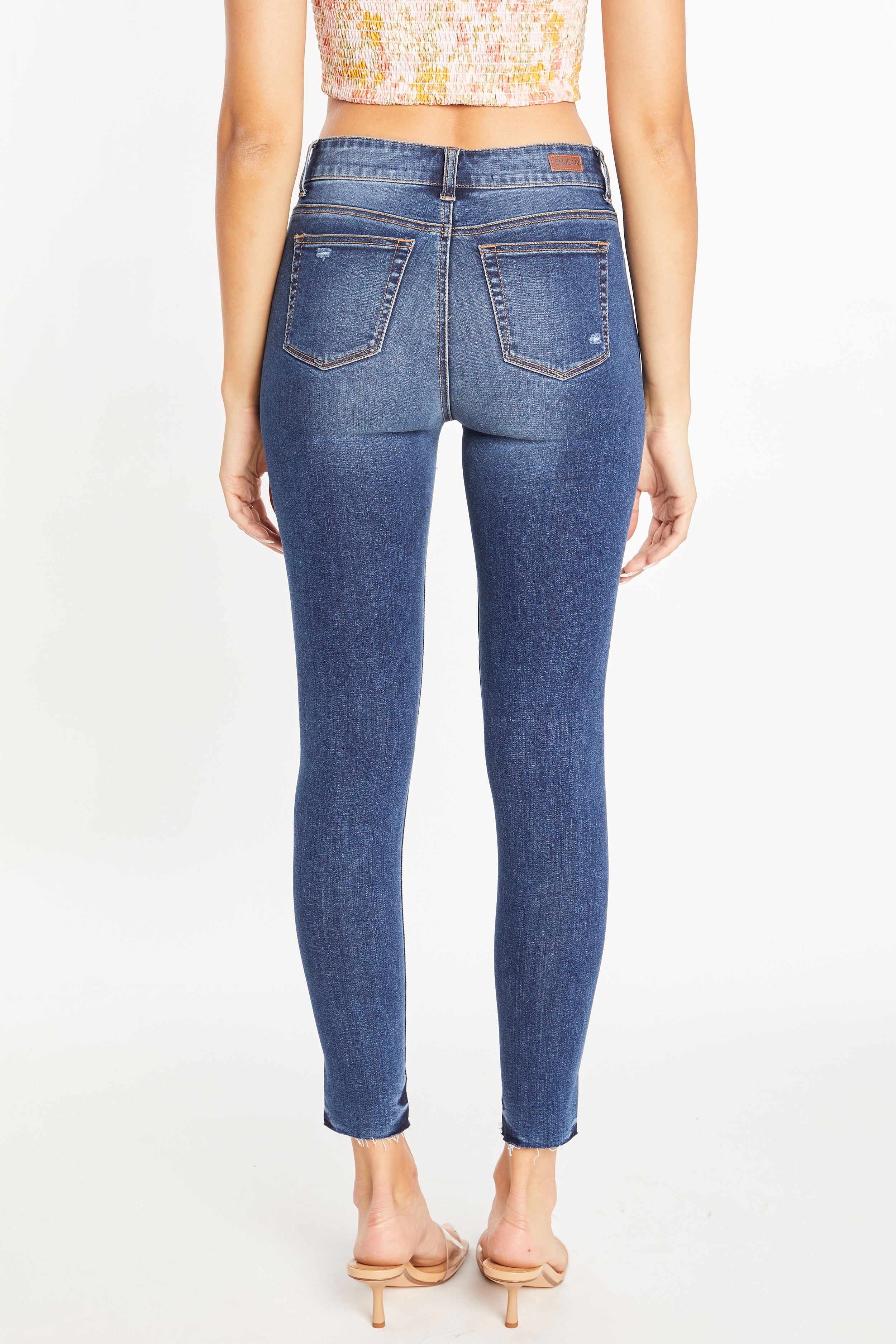 Mid Rise 5 Pocket Ankle Skinny Jeans