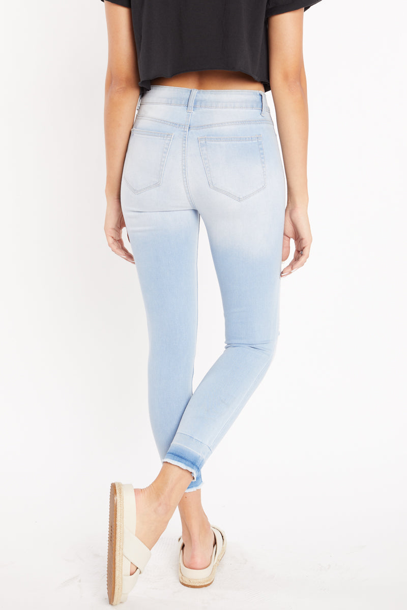 High Rise Destructed Skinny Jeans