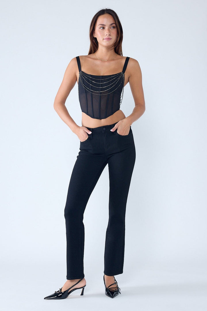 Mid Rise Tacking Detailed Bootcut Jeans