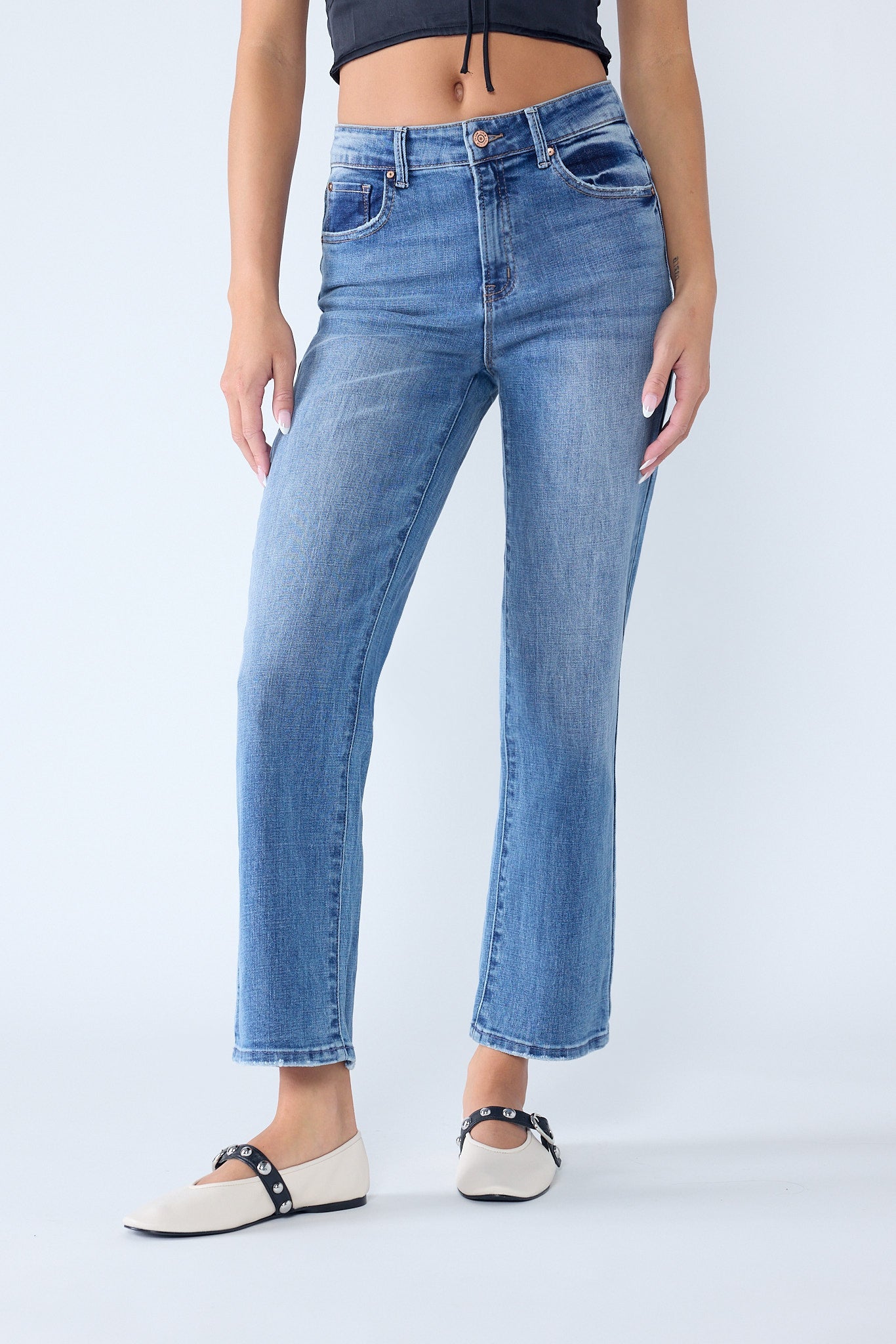 High Rise Straight Jeans