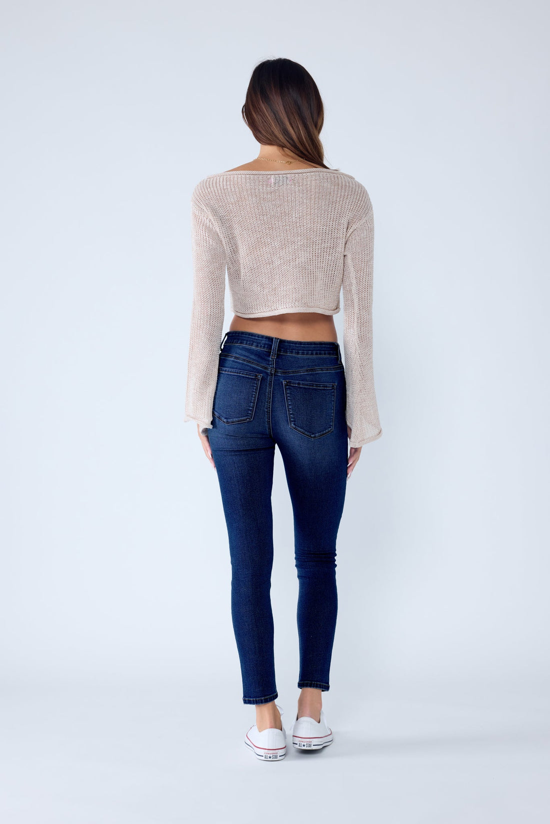 Classic High Rise Skinny Jeans with Hand Sanding