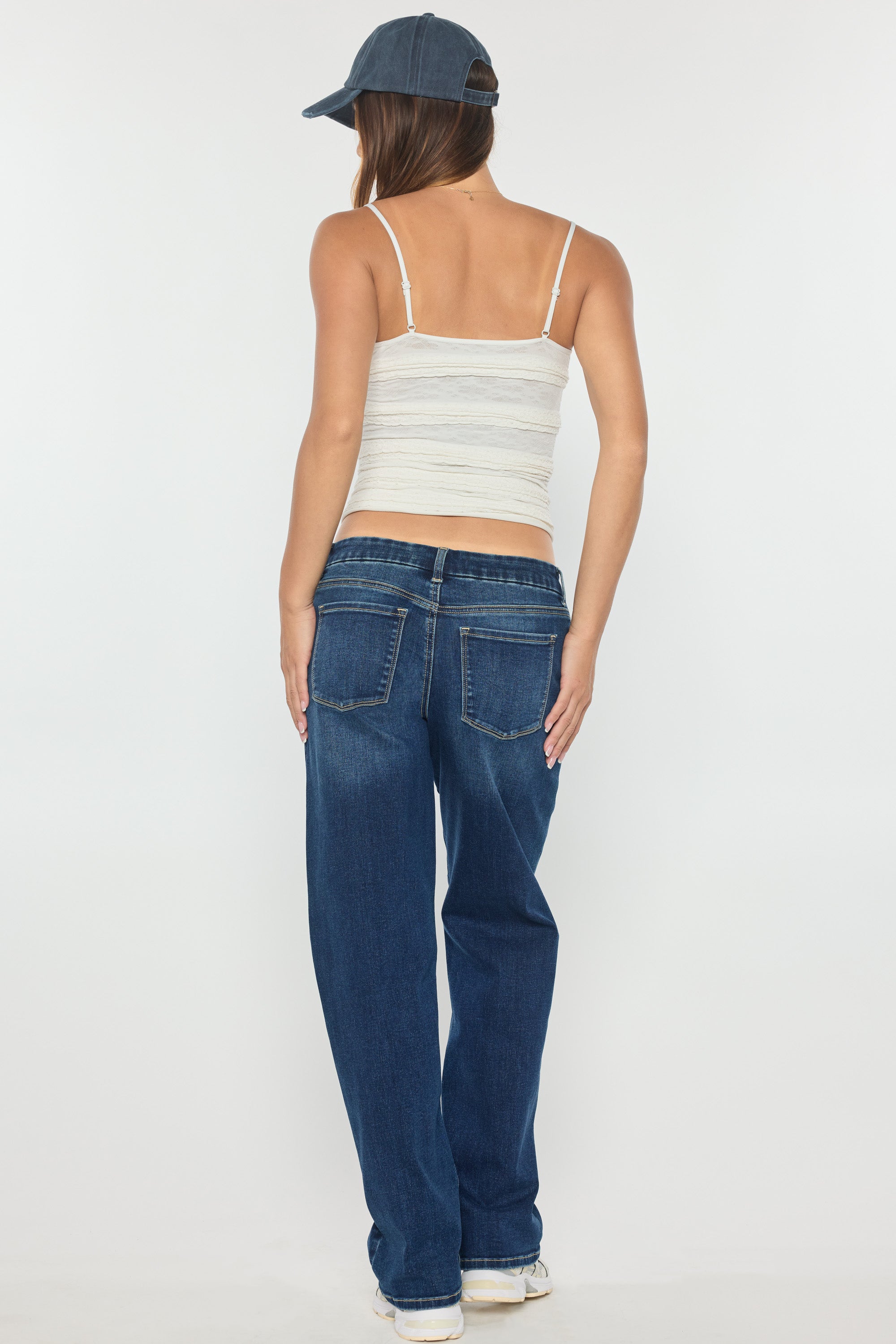 Mid Waist Loose Straight Jeans