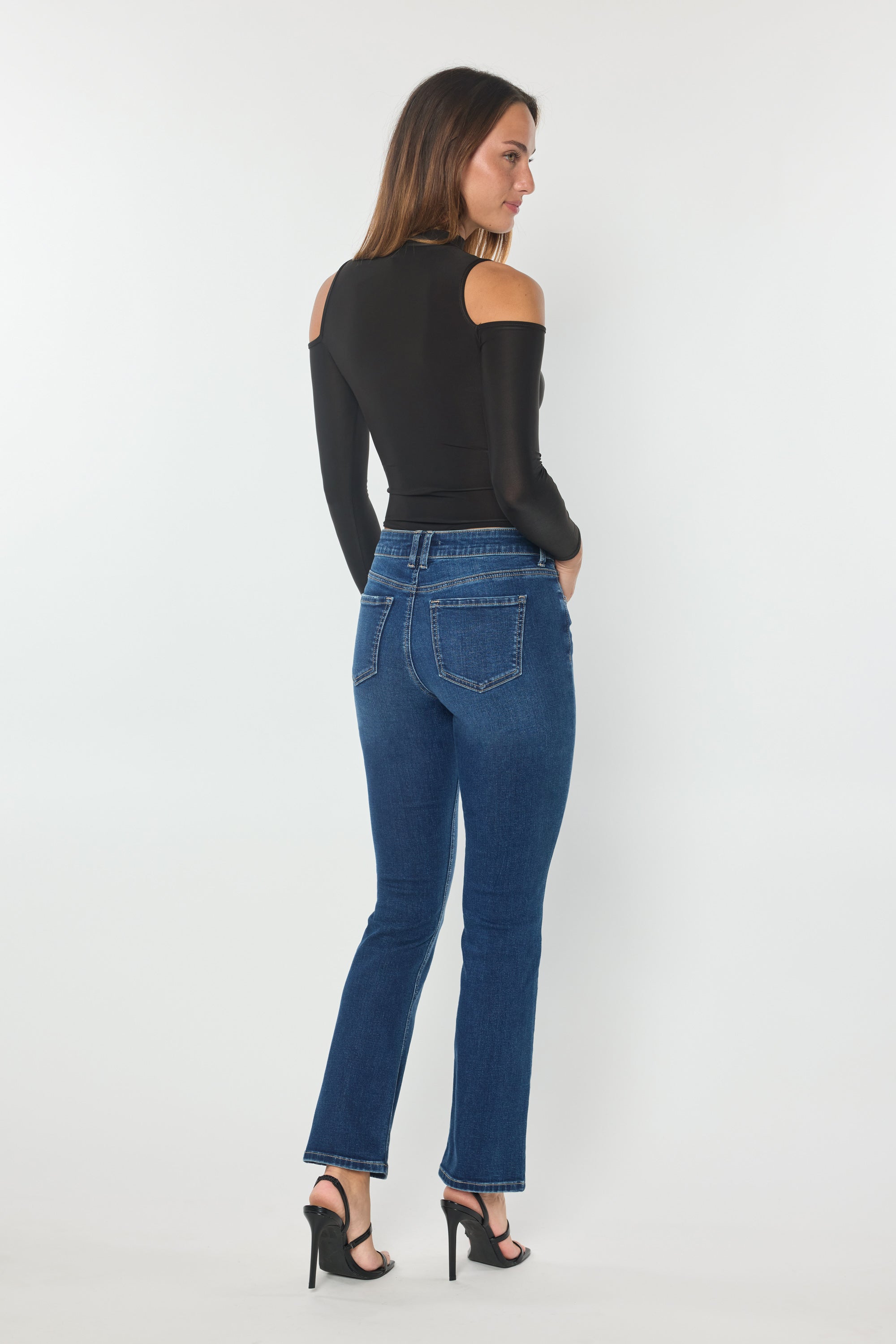 High Rise Slim Bootcut Jeans