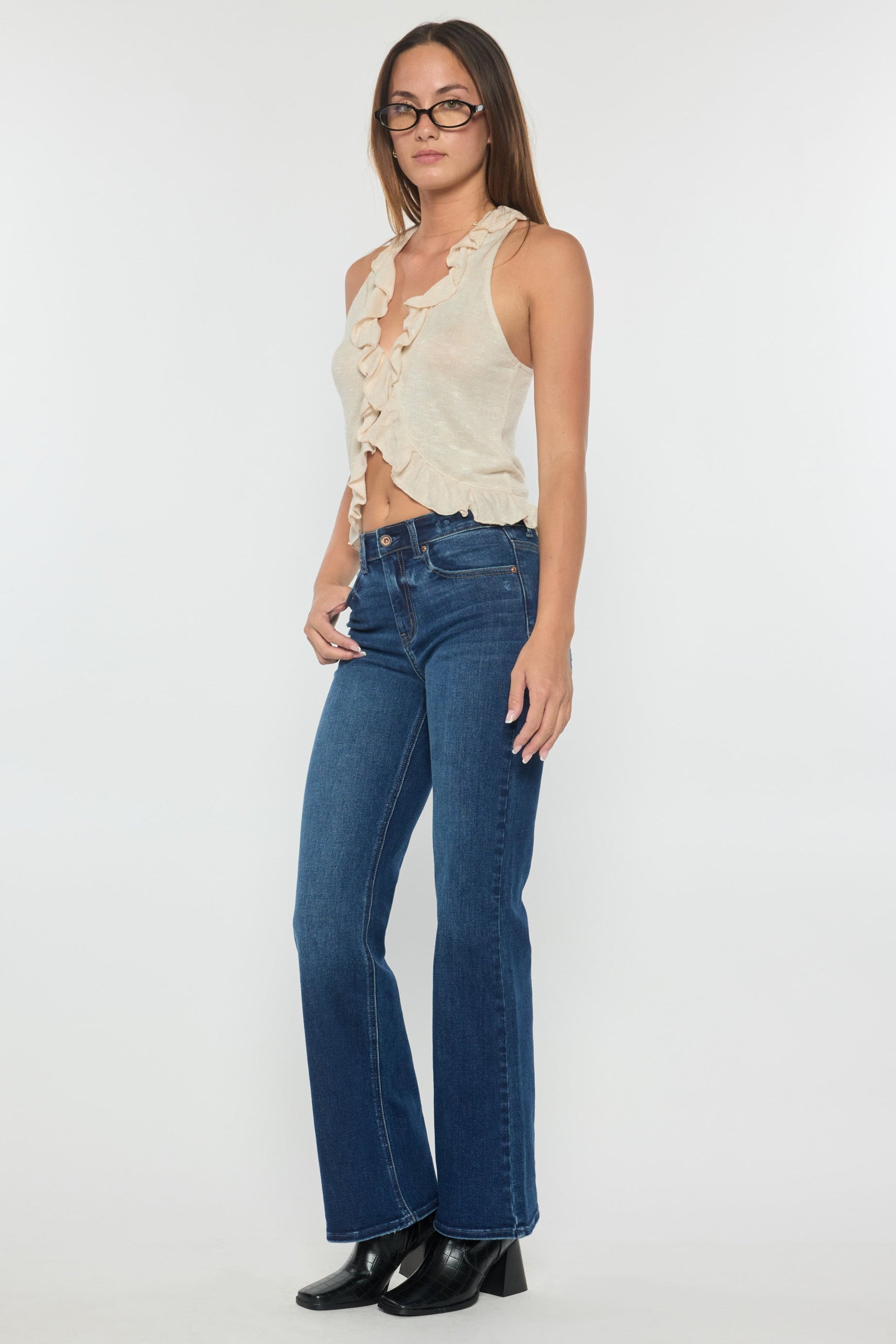 High Rise Baby Wide Leg Jeans