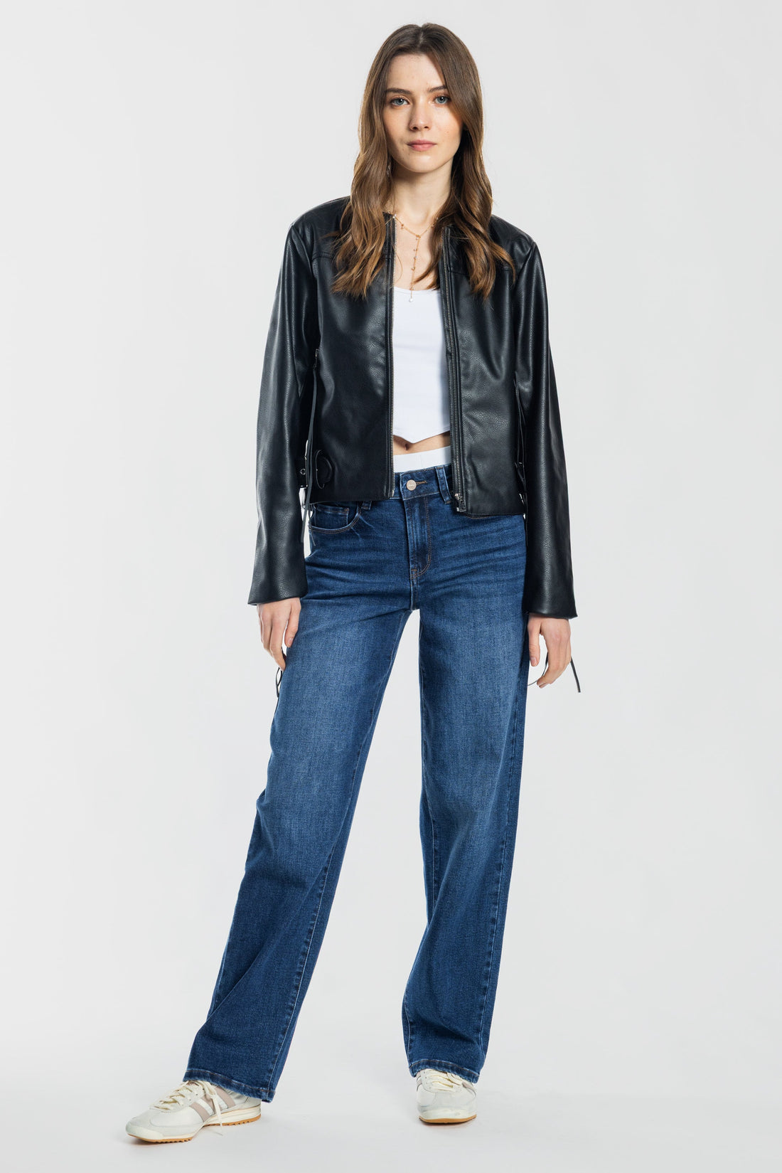 Mid Waist Loose Straight Jeans