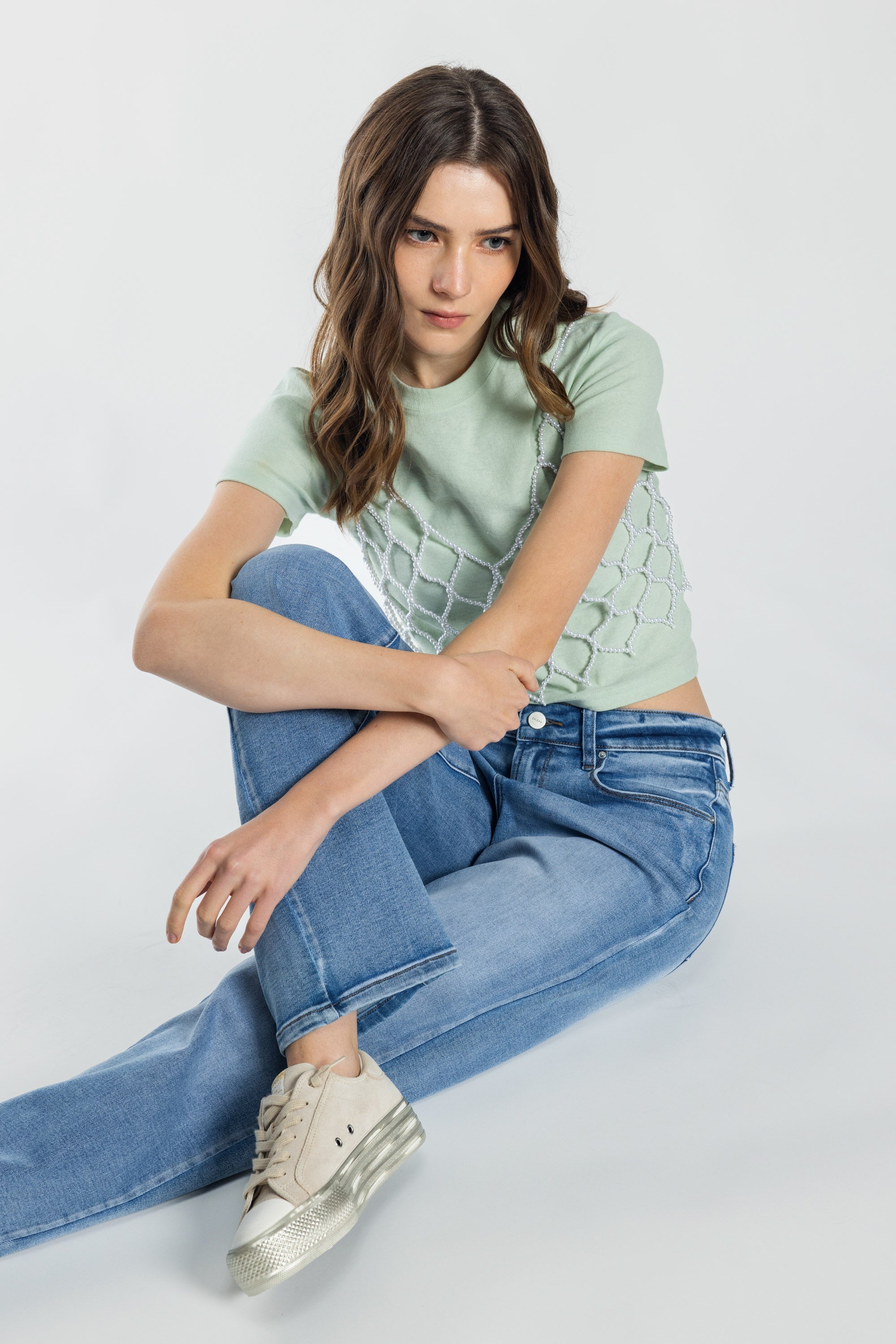 Mid Waist Loose Straight Jeans