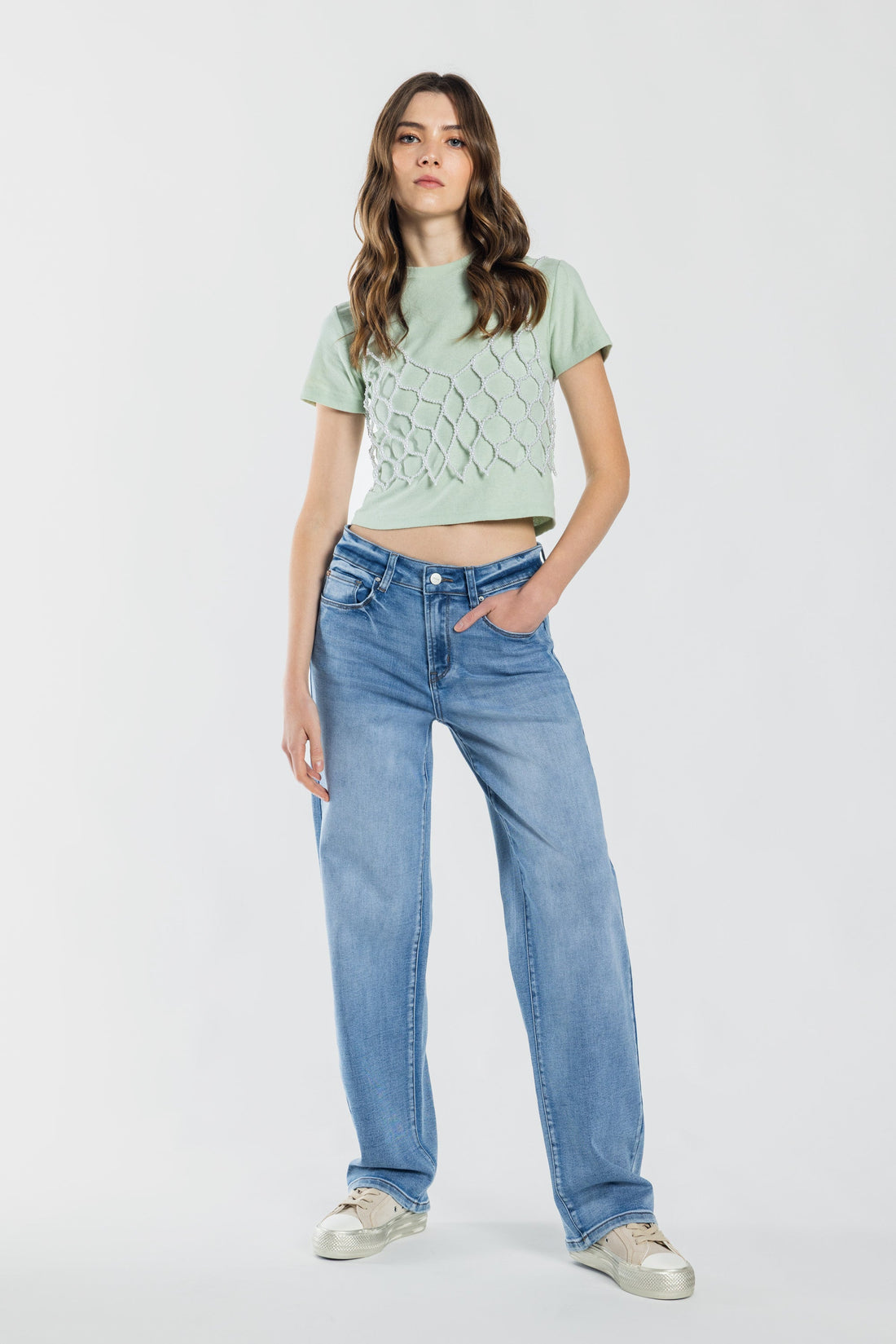 Mid Waist Loose Straight Jeans