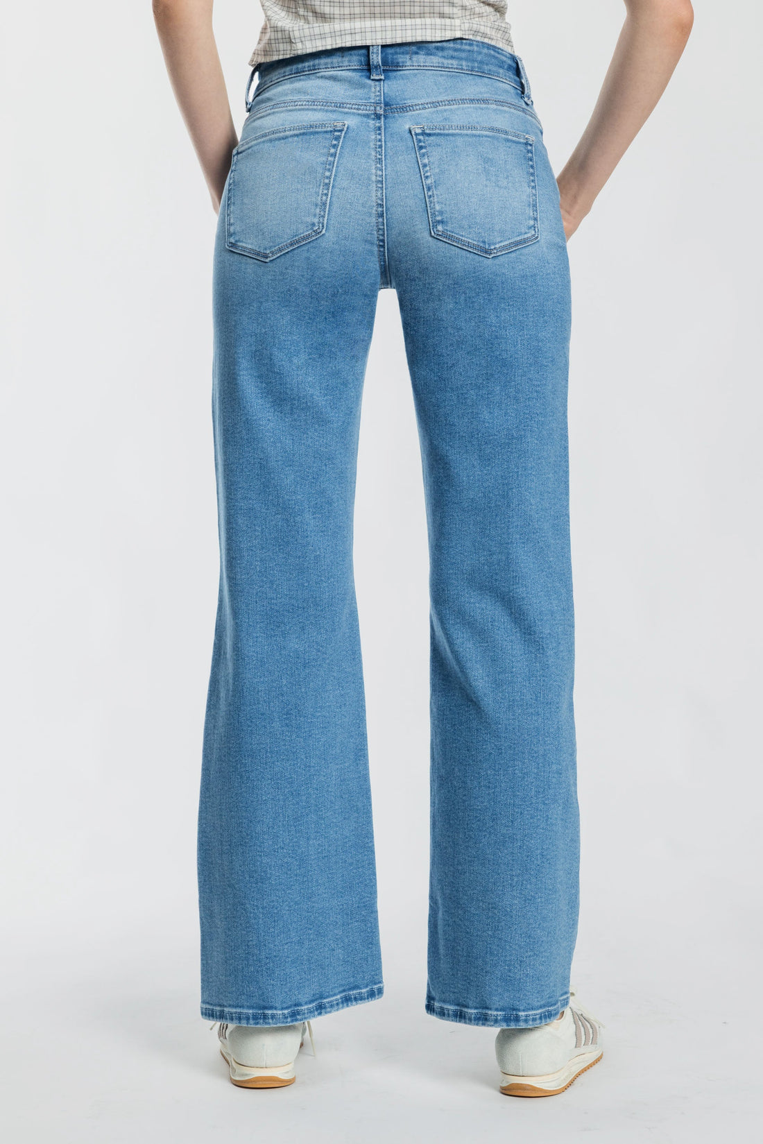 High Rise Destructed Wide Leg Jeans