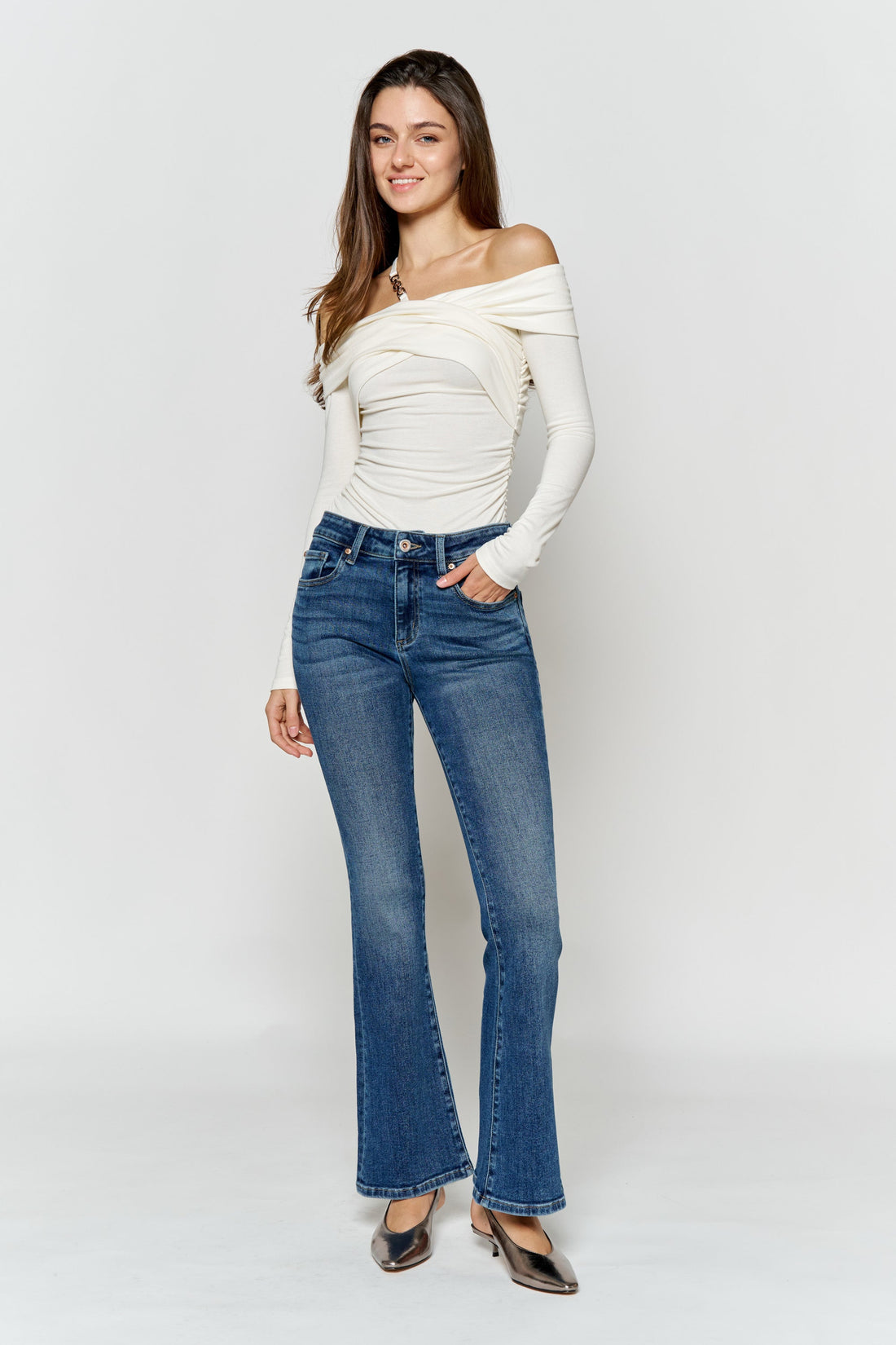 High Rise Bootcut Jeans