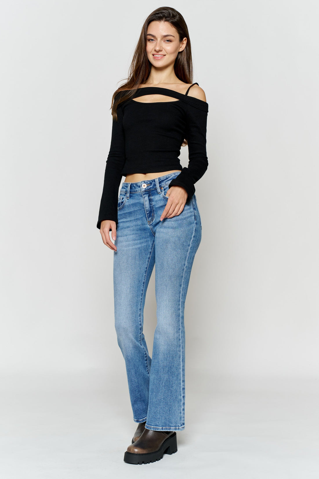 High Rise Bootcut Jeans
