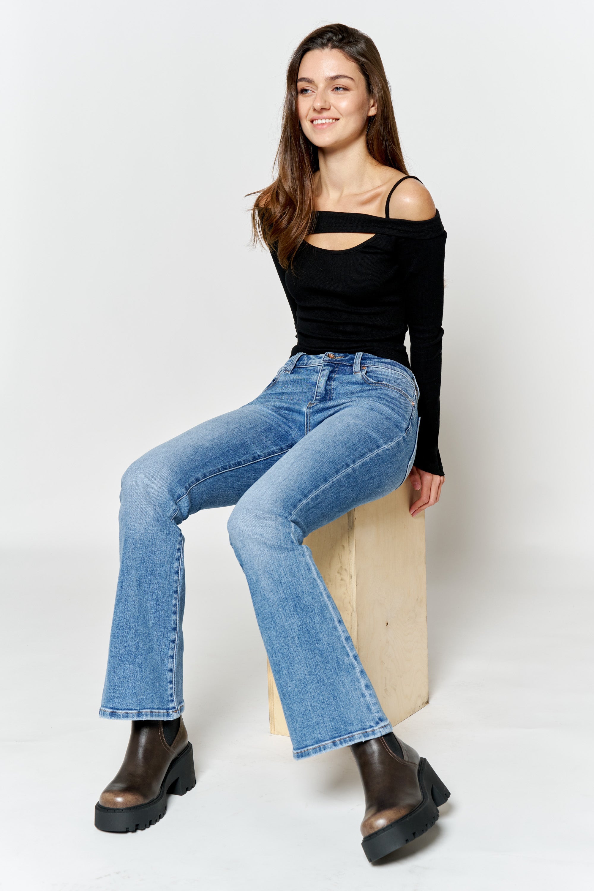 High Rise Bootcut Jeans