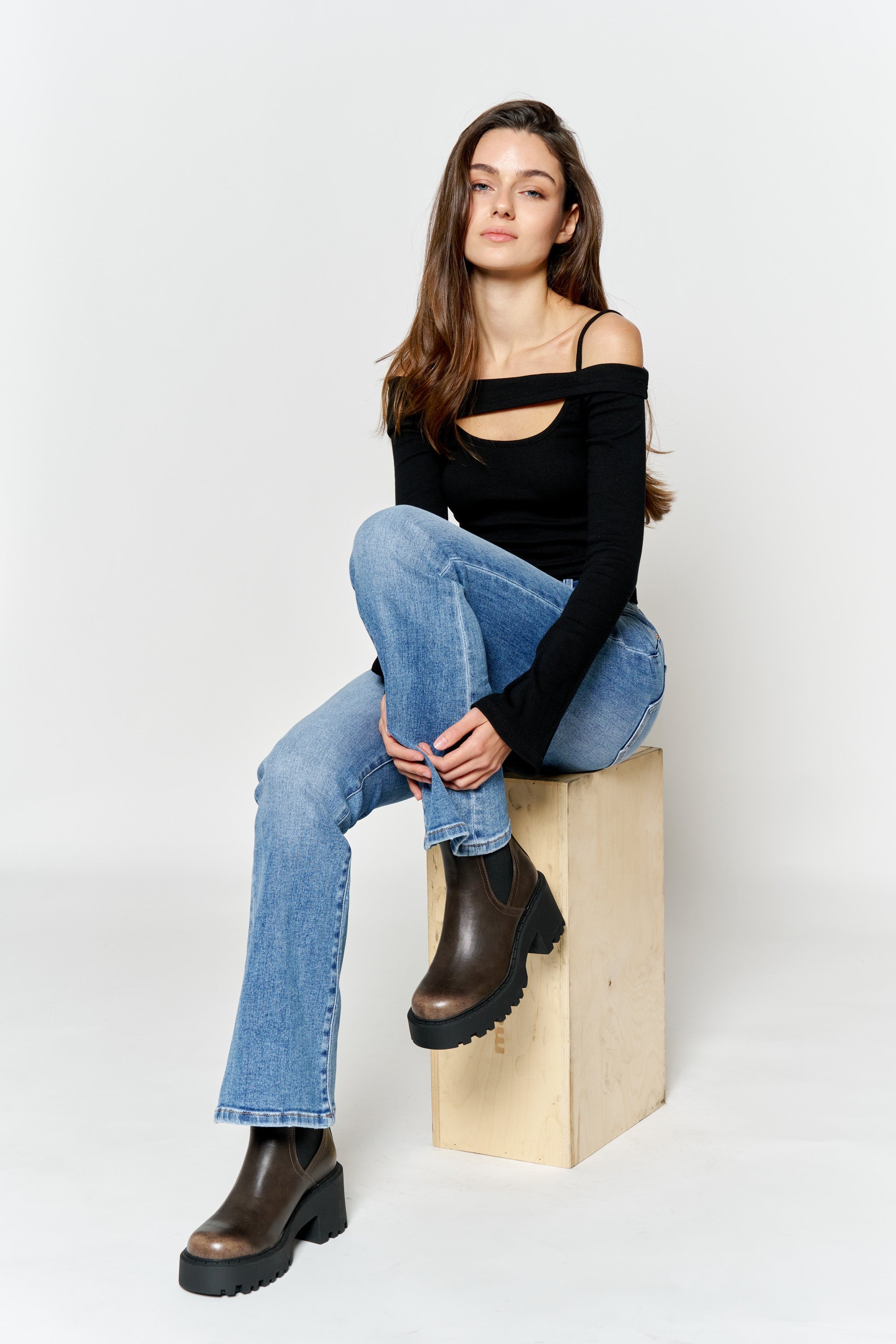 High Rise Bootcut Jeans