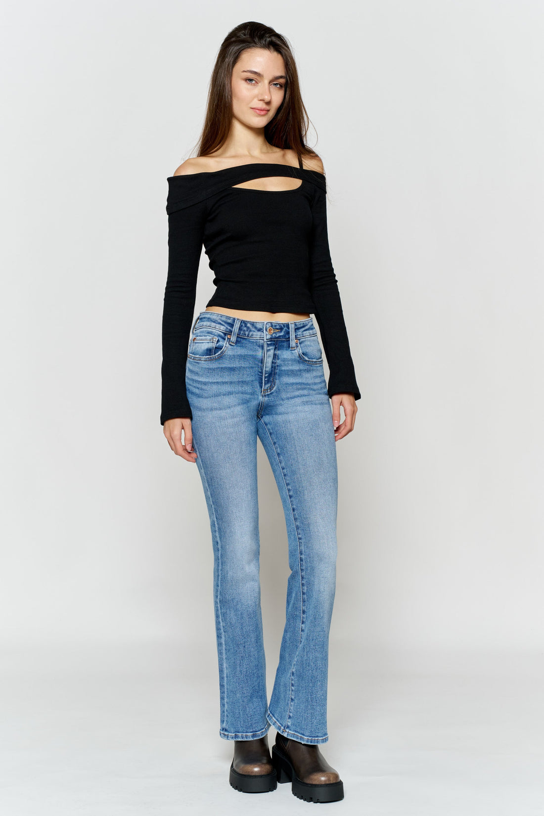 High Rise Bootcut Jeans