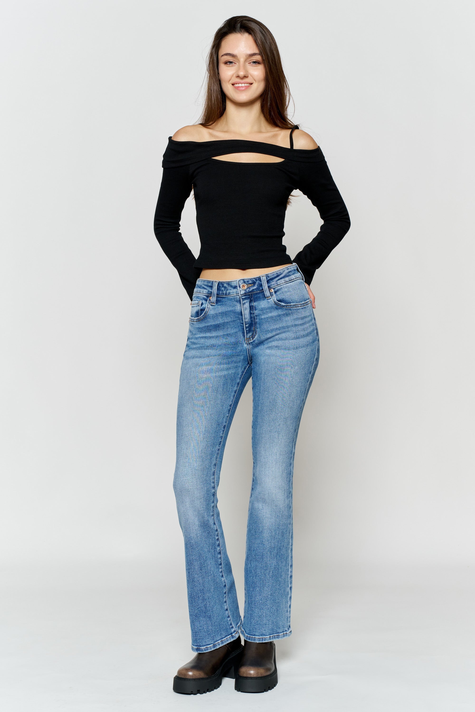 High Rise Bootcut Jeans