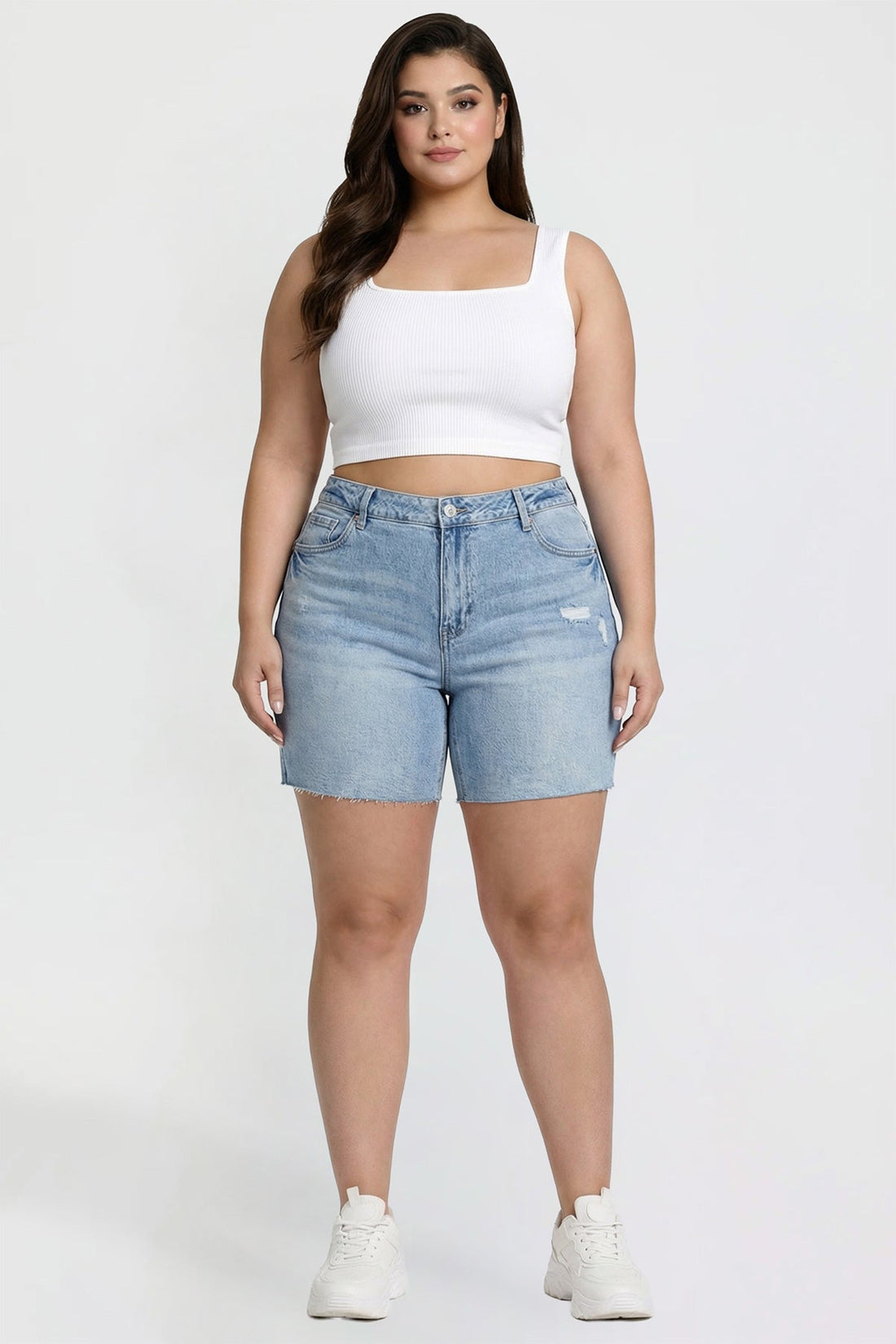Women's Plus Luxe Long Short with Raw Hem