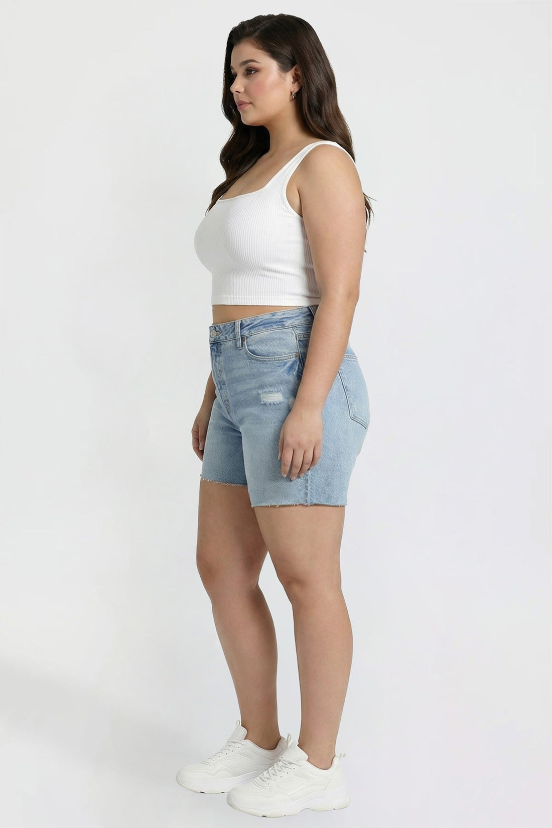Women's Plus Luxe Long Short with Raw Hem