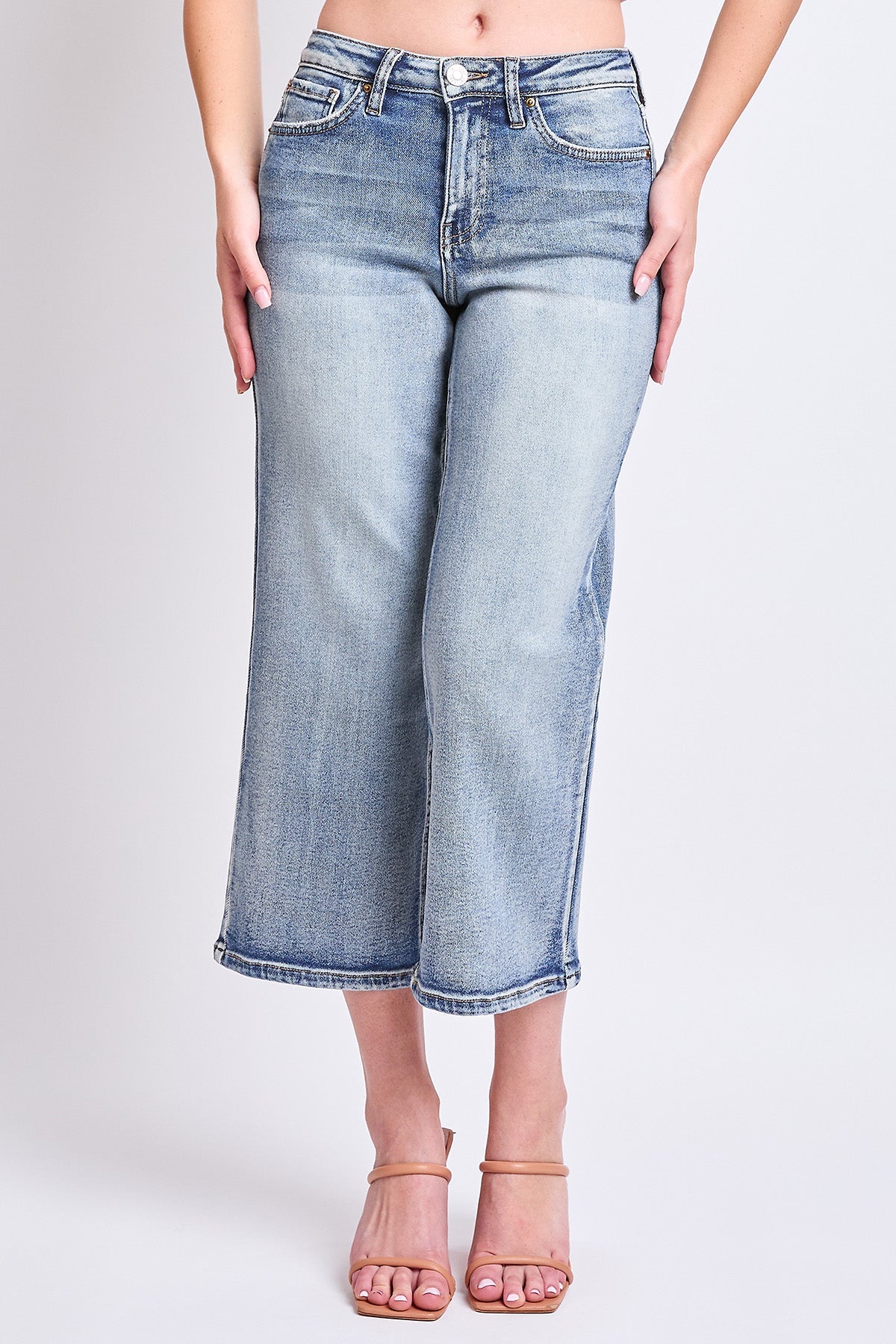 Women's High Rise Cropped Wide Leg