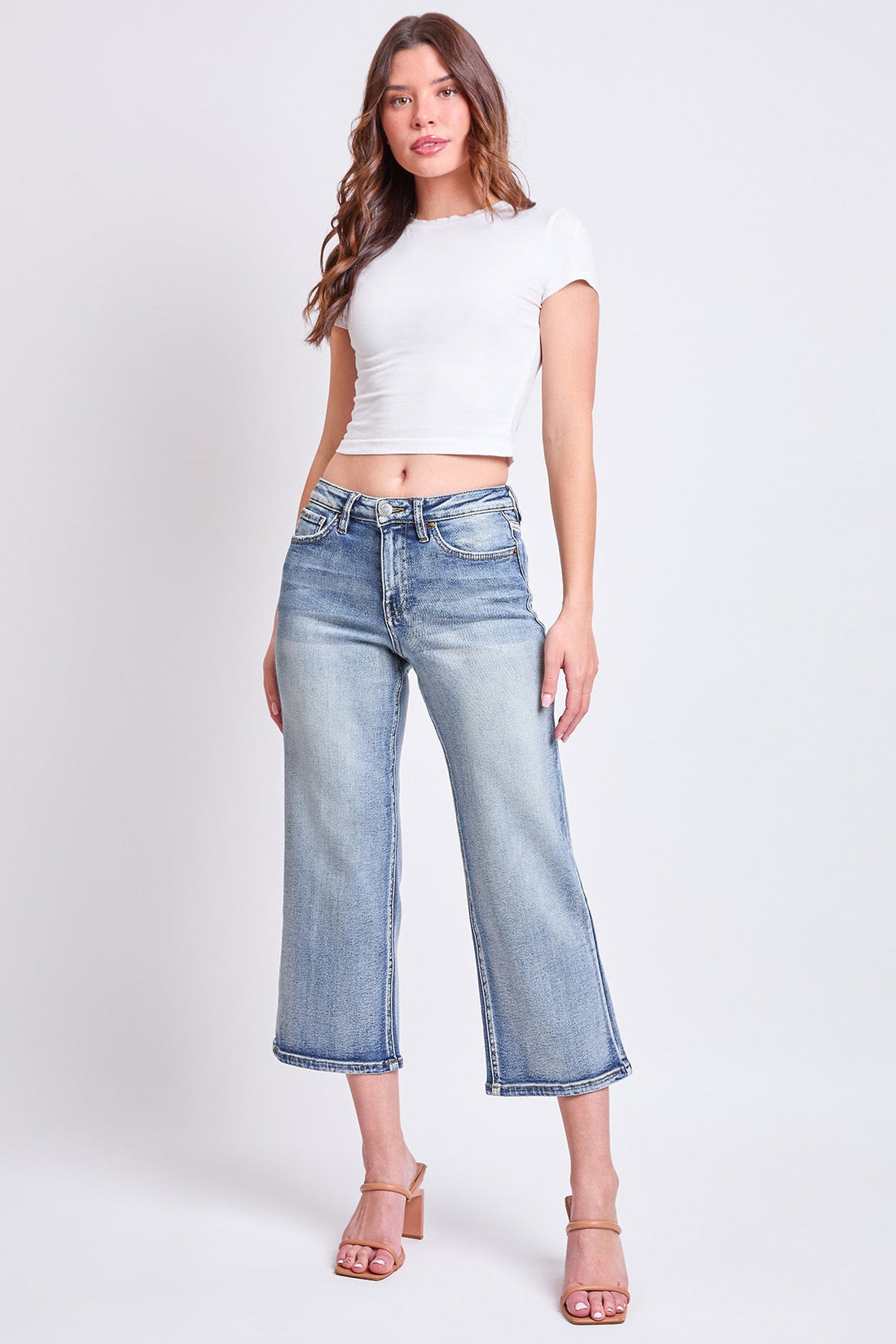 Women's High Rise Cropped Wide Leg
