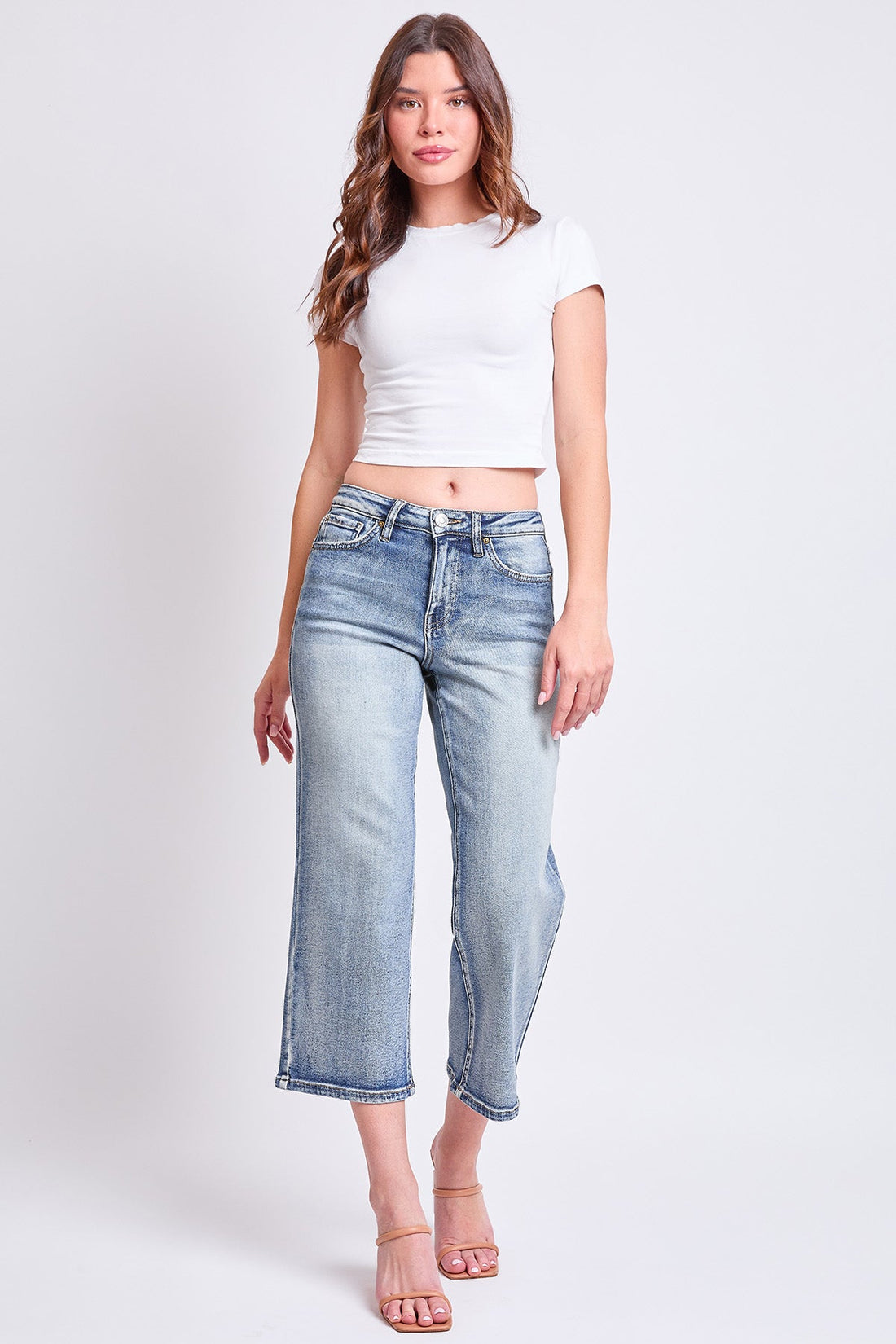 Women's High Rise Cropped Wide Leg
