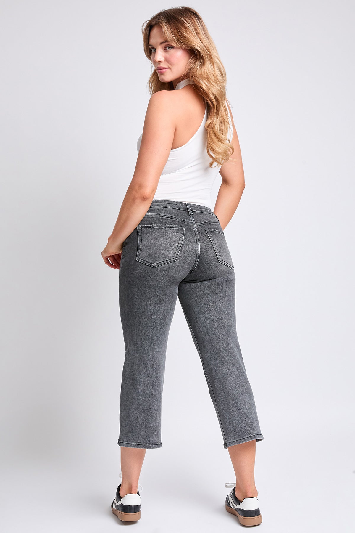 Women's High Rise Cropped Wide Leg
