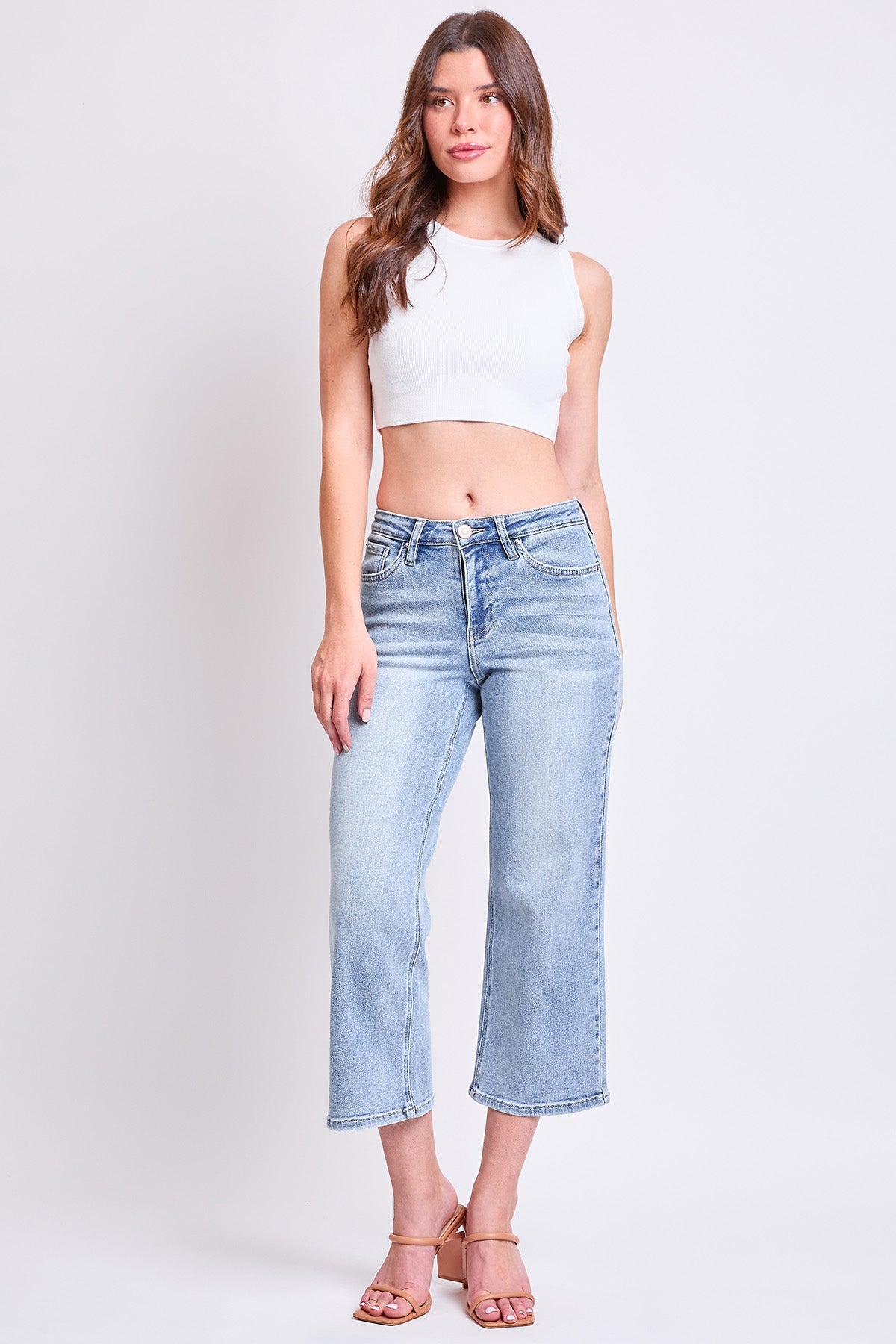 Women's High Rise Cropped Wide Leg