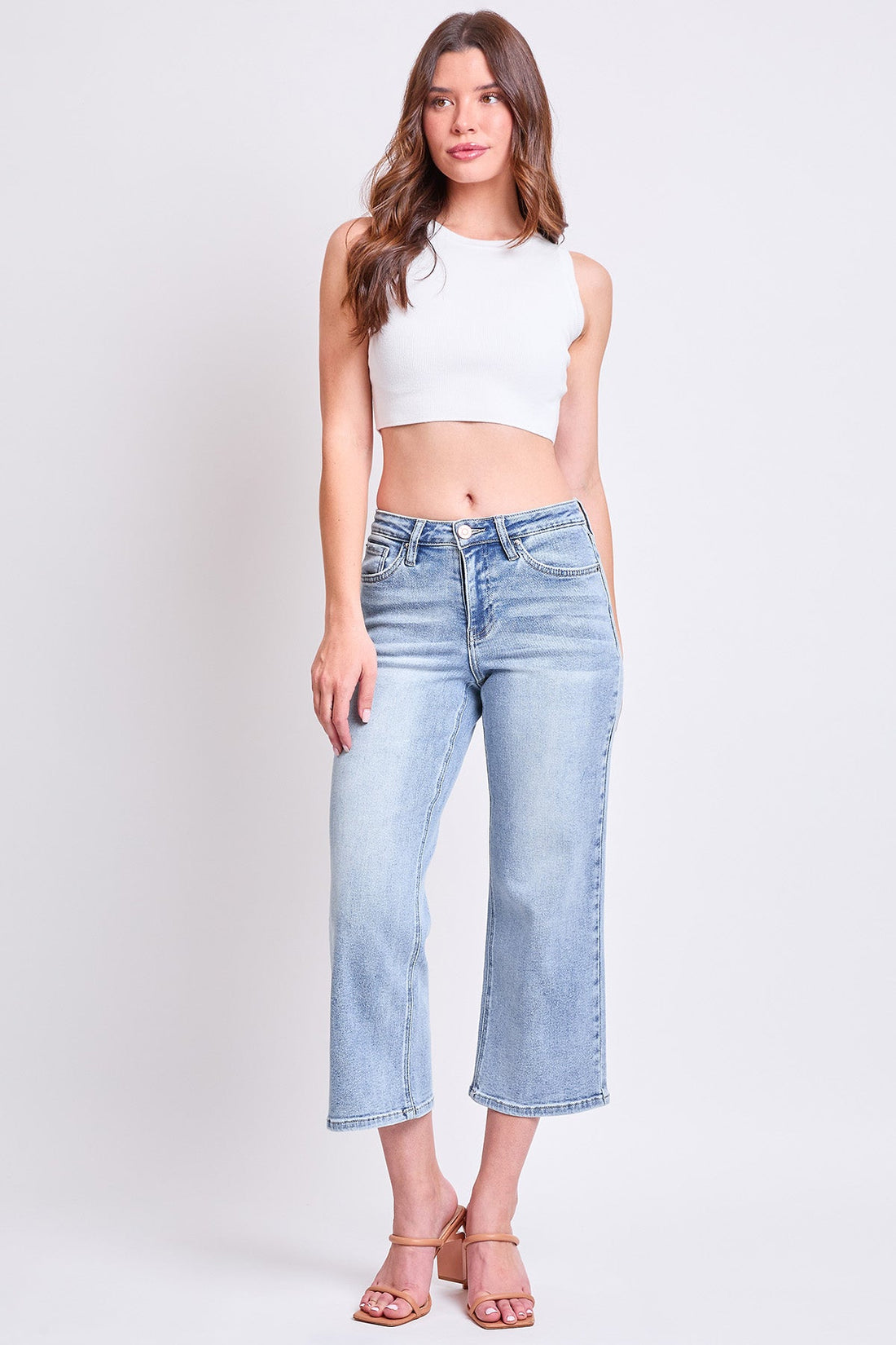 Women's High Rise Cropped Wide Leg