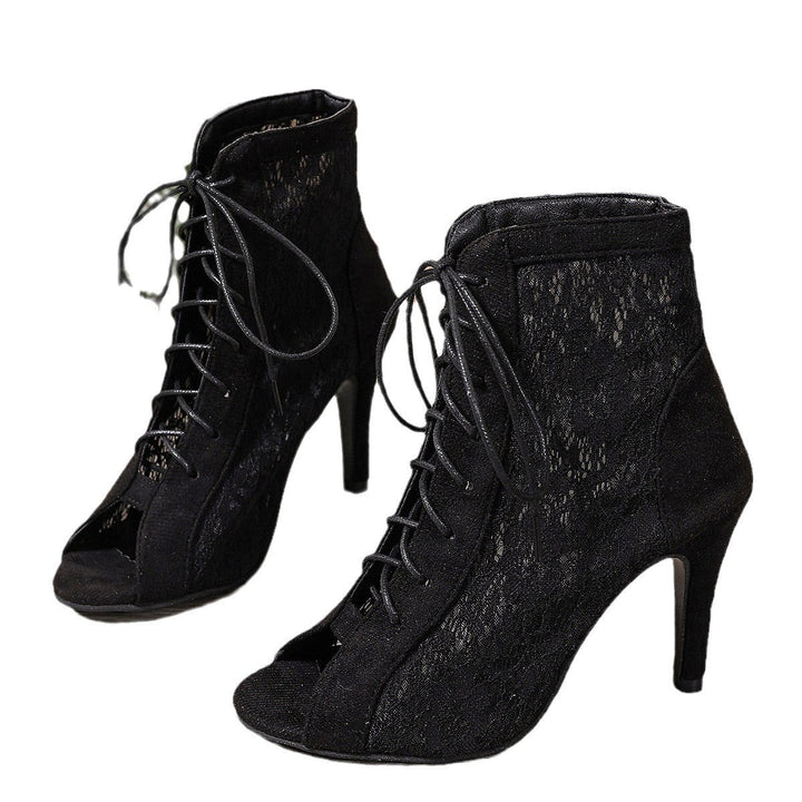 Women’s Hollow Out Fish Mouth Ultra High Heel Sandal Boots