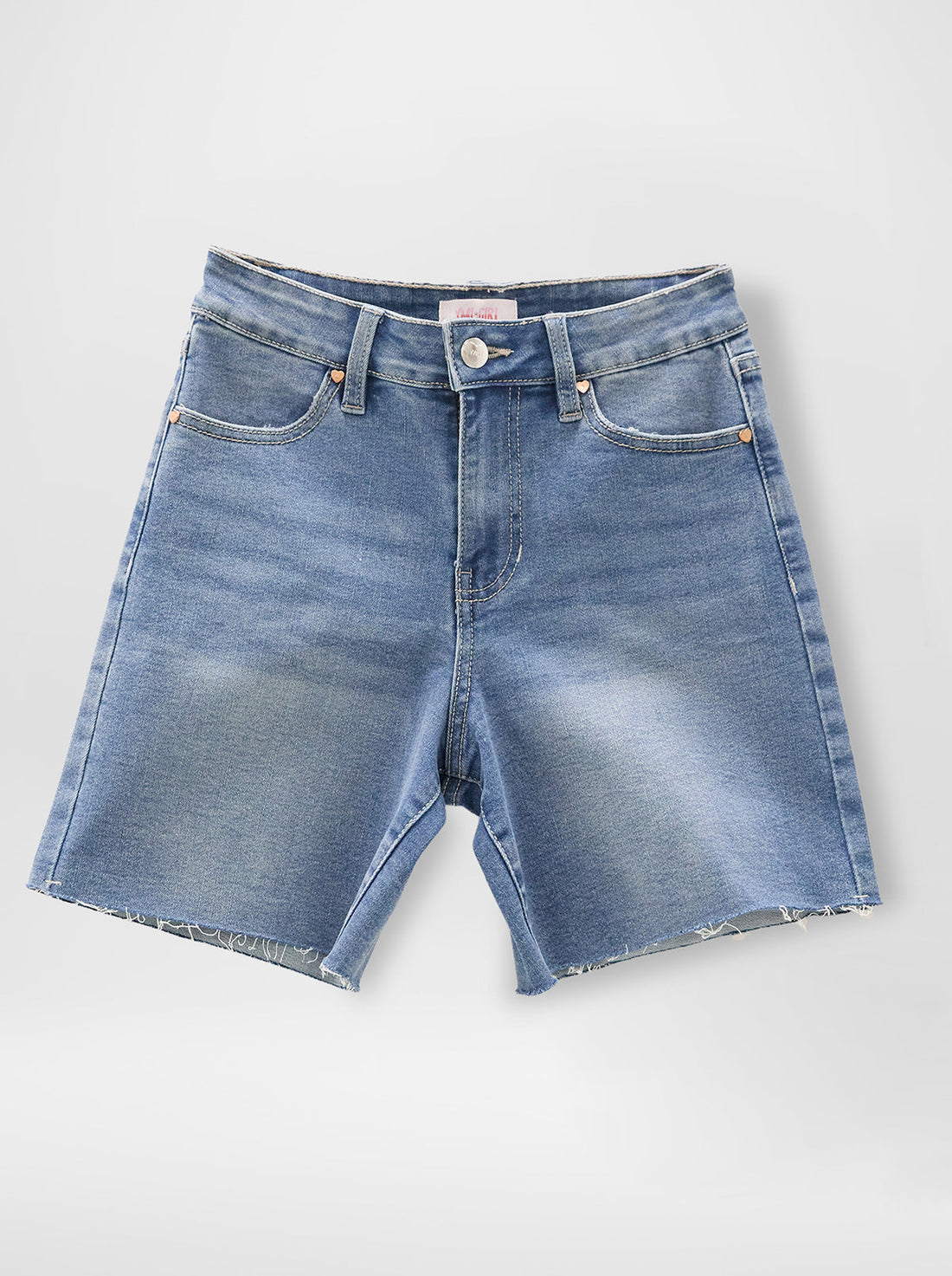 Girls Raw Hem Jort Denim Shorts