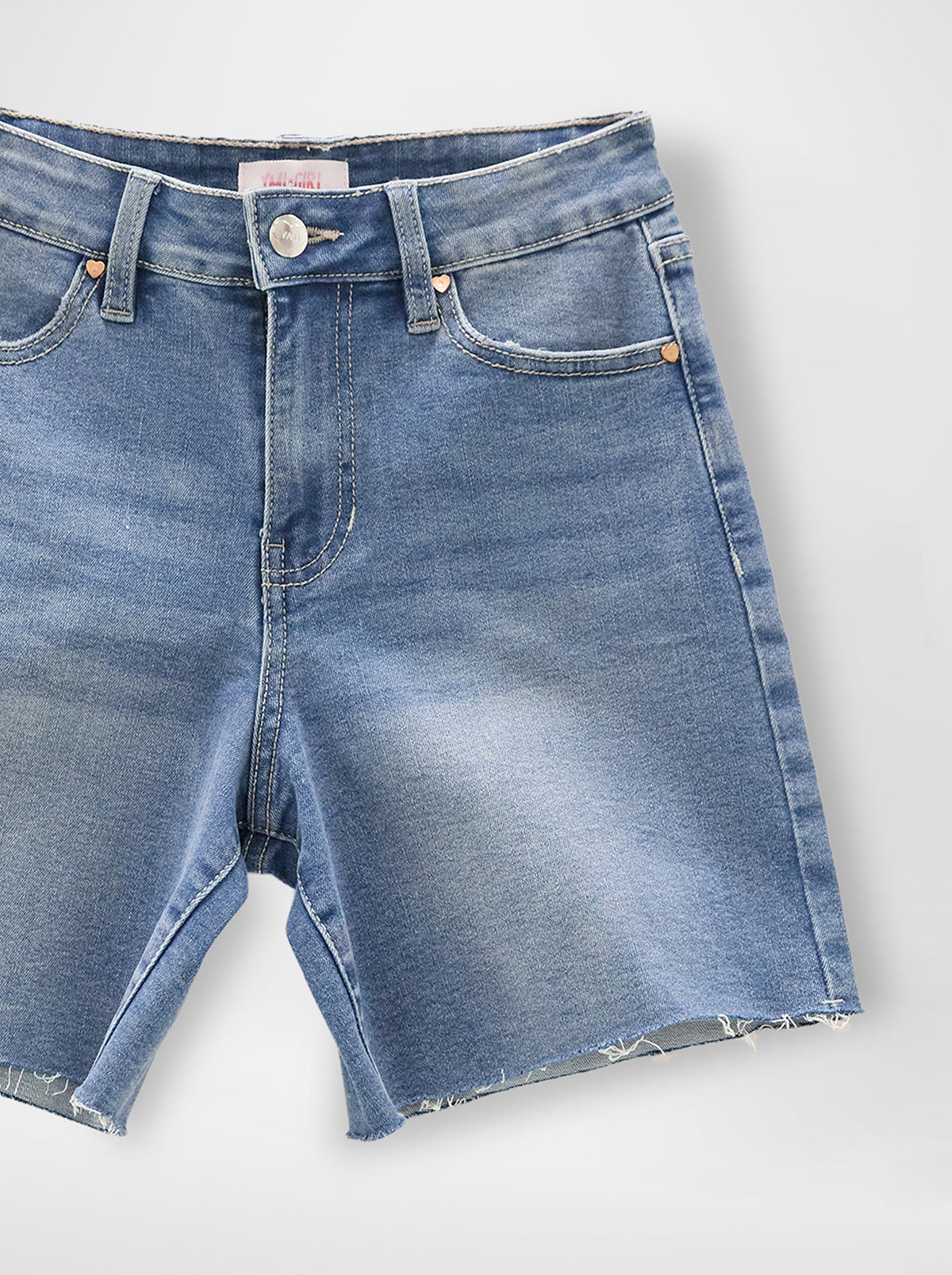Girls Raw Hem Jort Denim Shorts