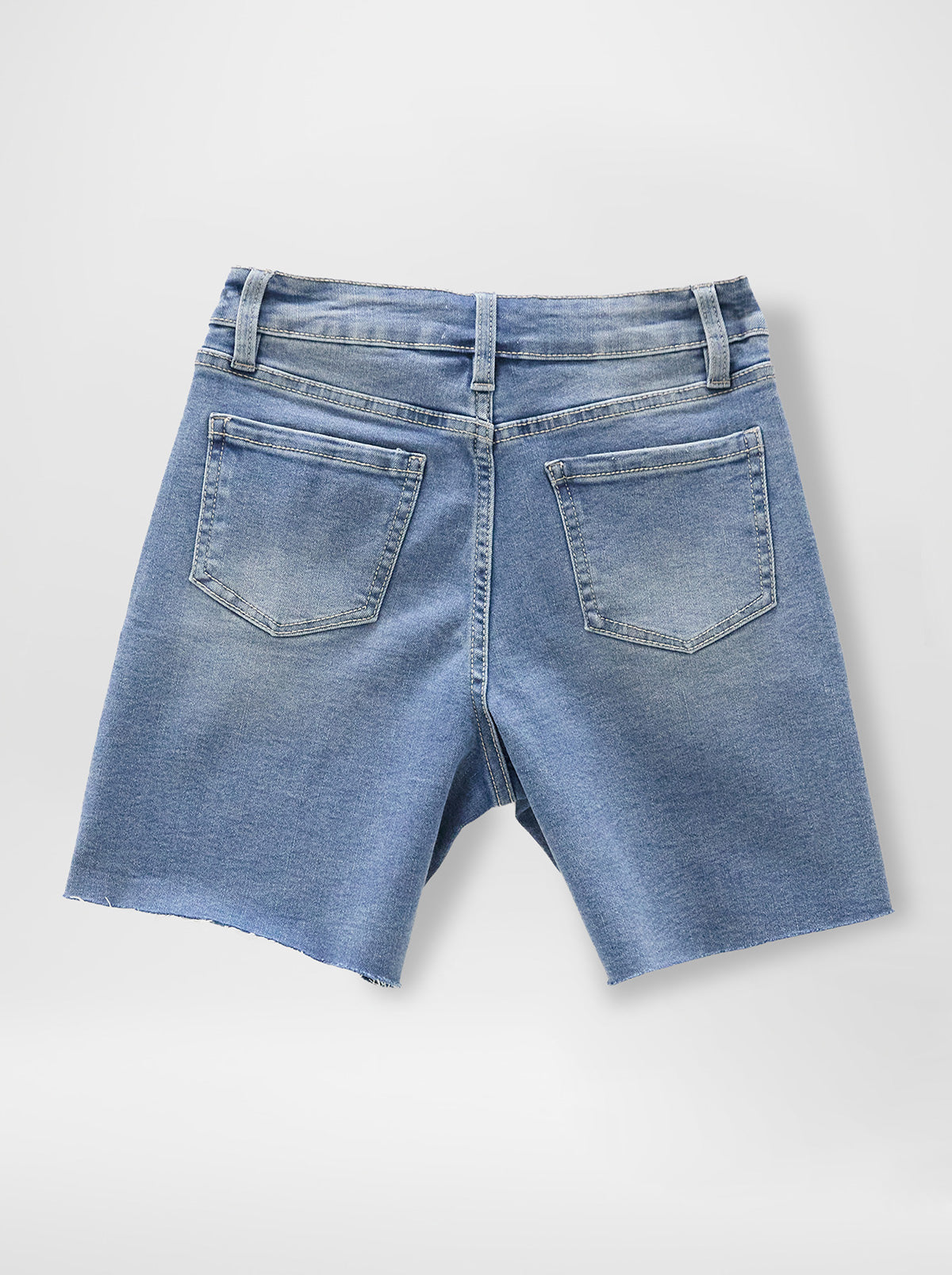 Girls Raw Hem Jort Denim Shorts